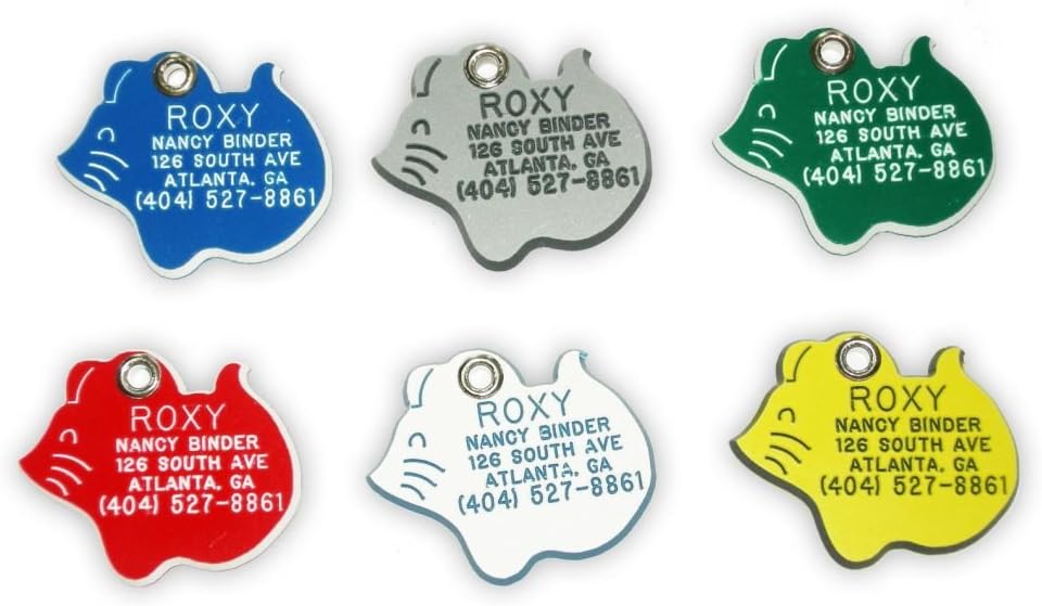 Plastic Acrylic Pet Dog & Cat ID Tags Choose From 7 Shapes