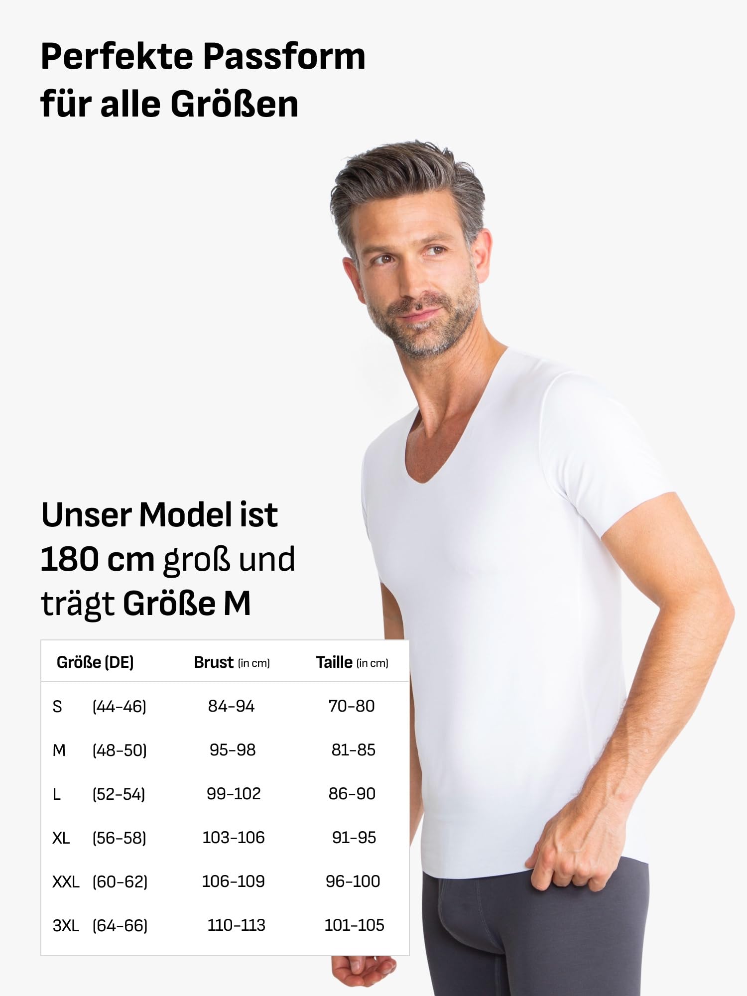 FINN Clean-Cut - Maglietta intima da uomo a maniche corte con scollo a V, invisibile, con finitura laser, senza cuciture, in modal originale Lenzing per camicia e abito