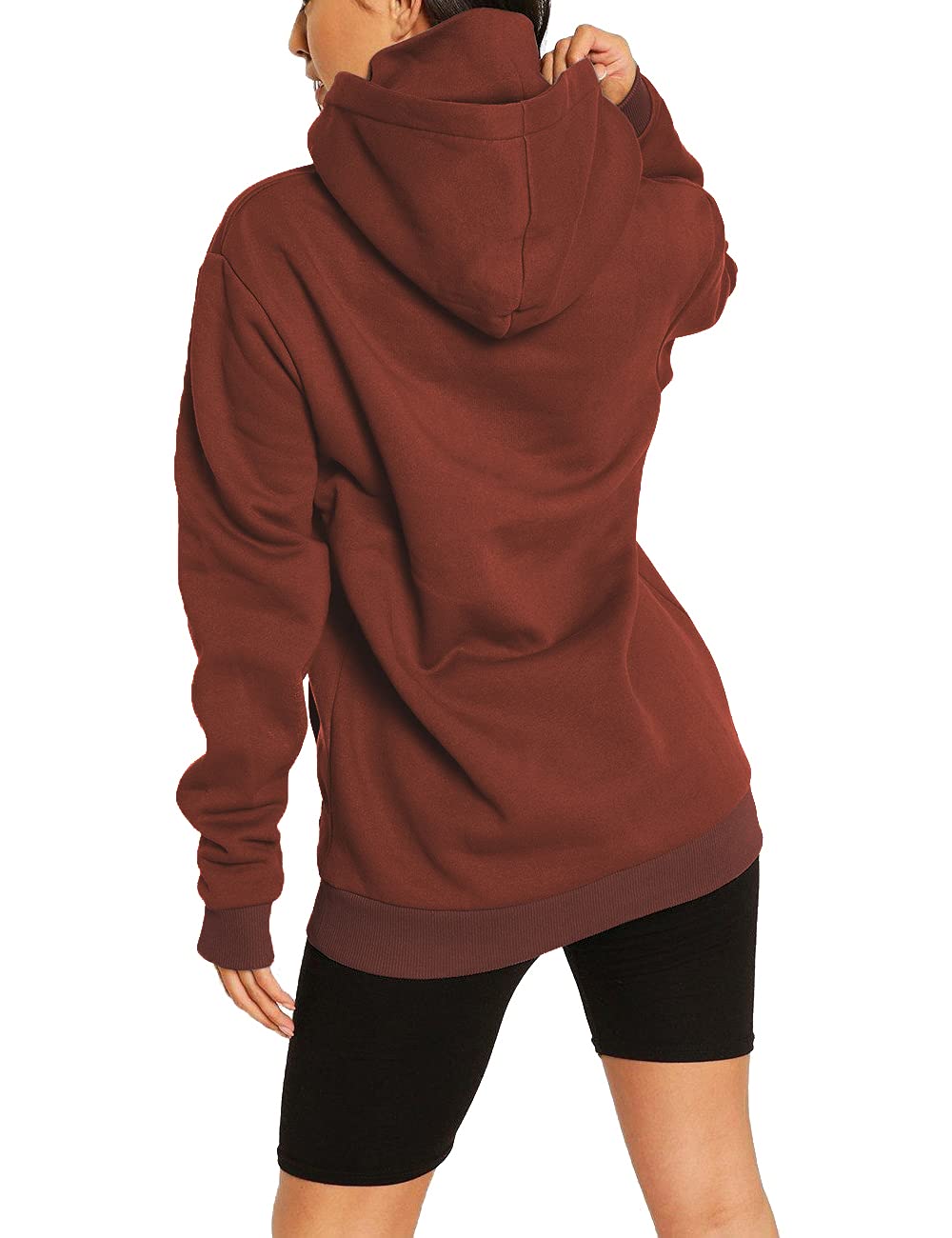 ELFIN Damen Hoodie Sweatshirt Langarm Kapuzenpullover Winter Pullover Hochkragen Sweatjacke Kapuzen Pullis