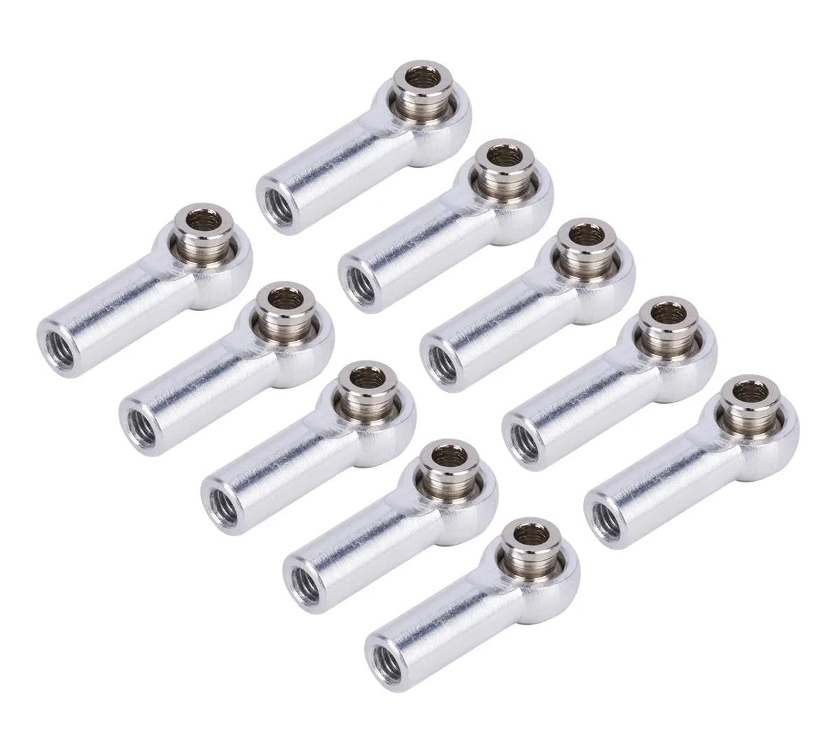 1/10 RC Rod Ball Ends,Metal M4 Tie Rod End Ball Joint Link Ball Joint CW Thread 10Pcs for 1/10 RC Crawler Axial SCX10 Traxxas TRX4 D90 Tamiya Parts (Silver)