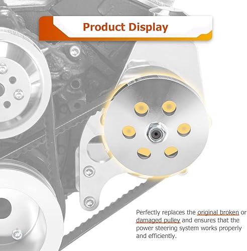 Miniatura 3 de WeiSen Bomba de dirección asistida de 1 surcos con correa en V compatible con polea de dirección asistida de bloque grande y pequeño Chevy 283 302