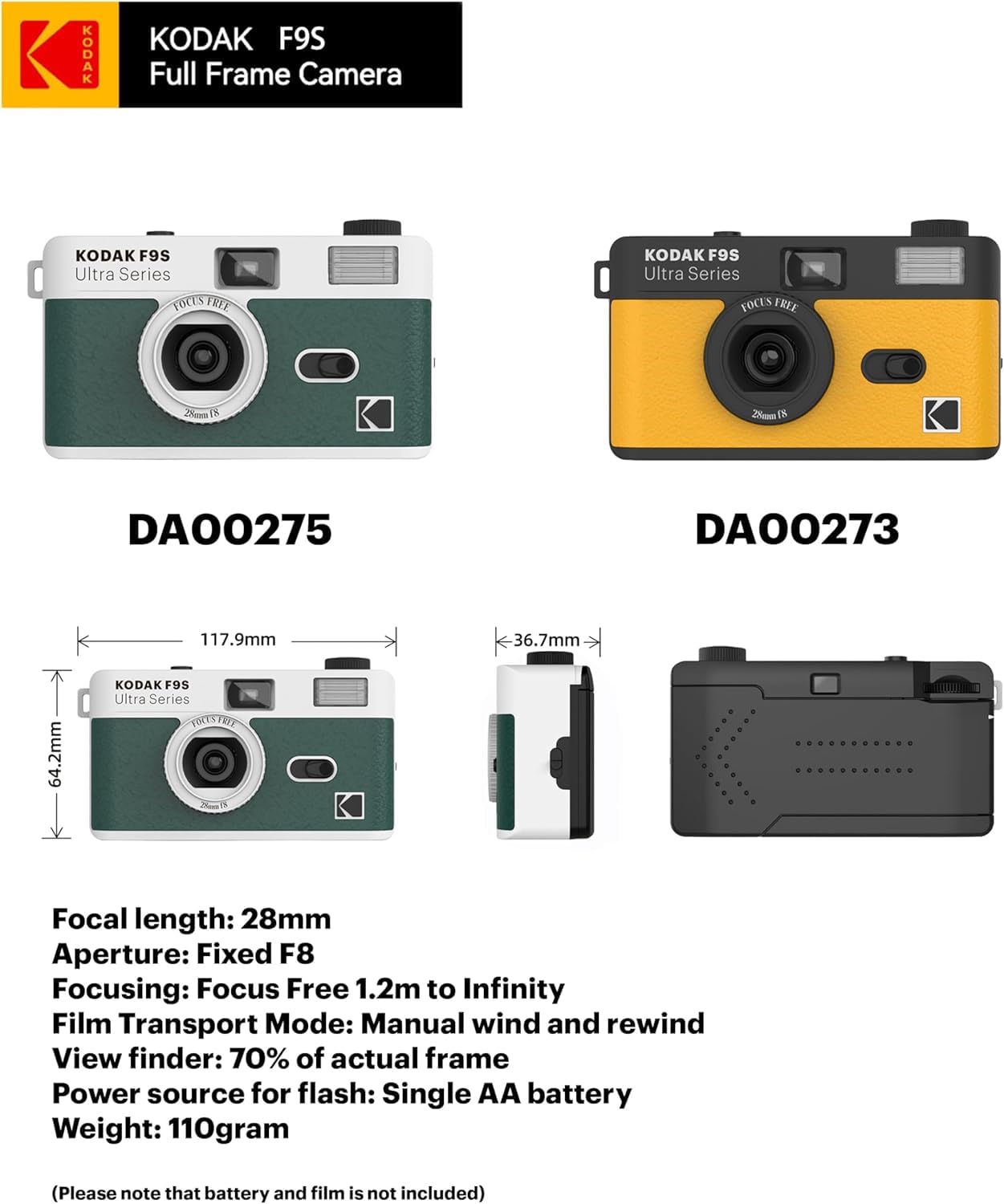 Kodak Ultra F9S Appareil Photo Vert/Blanc
