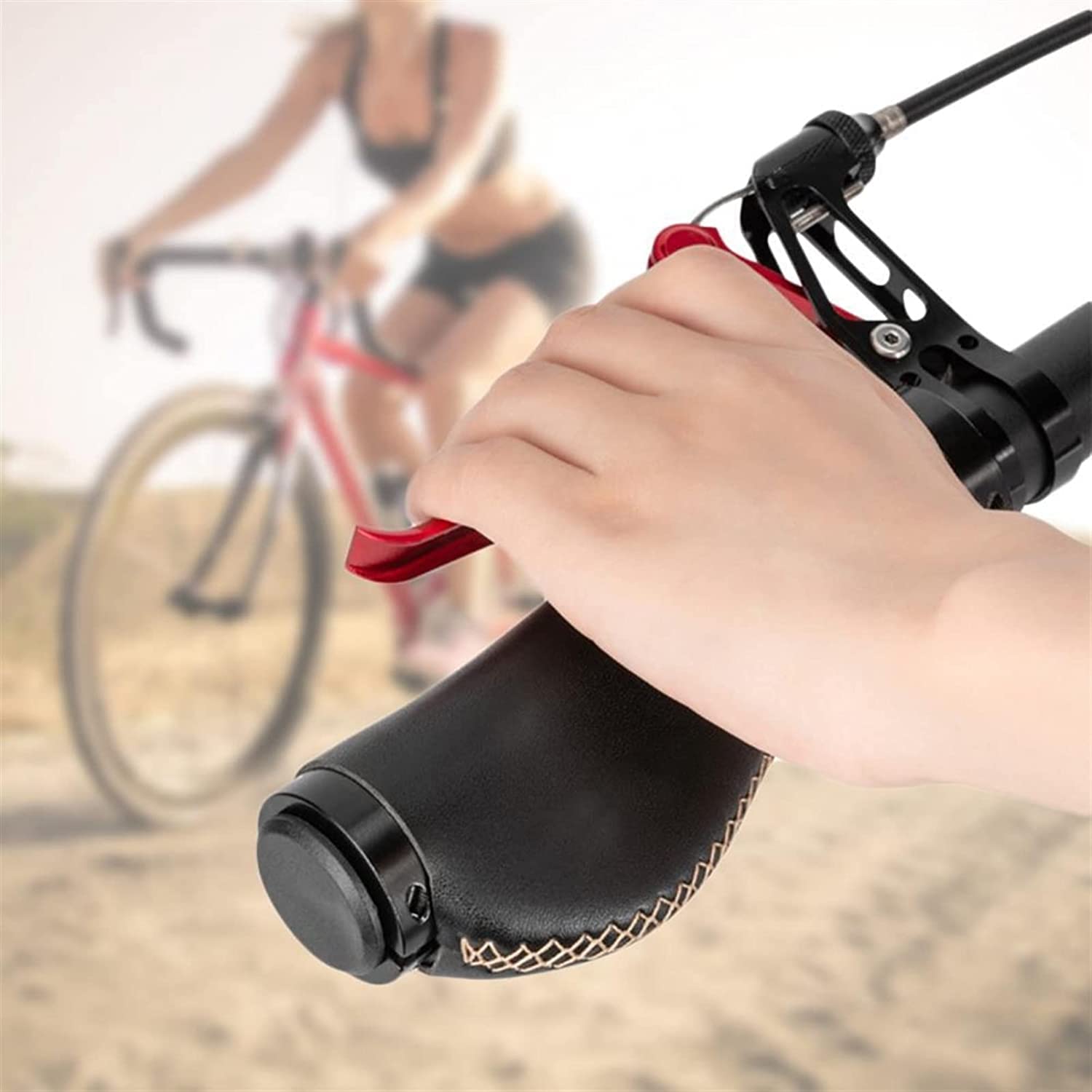 1 paio di leve freno bici cave in lega di alluminio bici leve freno V bicicletta accessori per biciclette parti di ricambio leva freno bicicletta leve cambio (colore : argento) (nero) (nero)