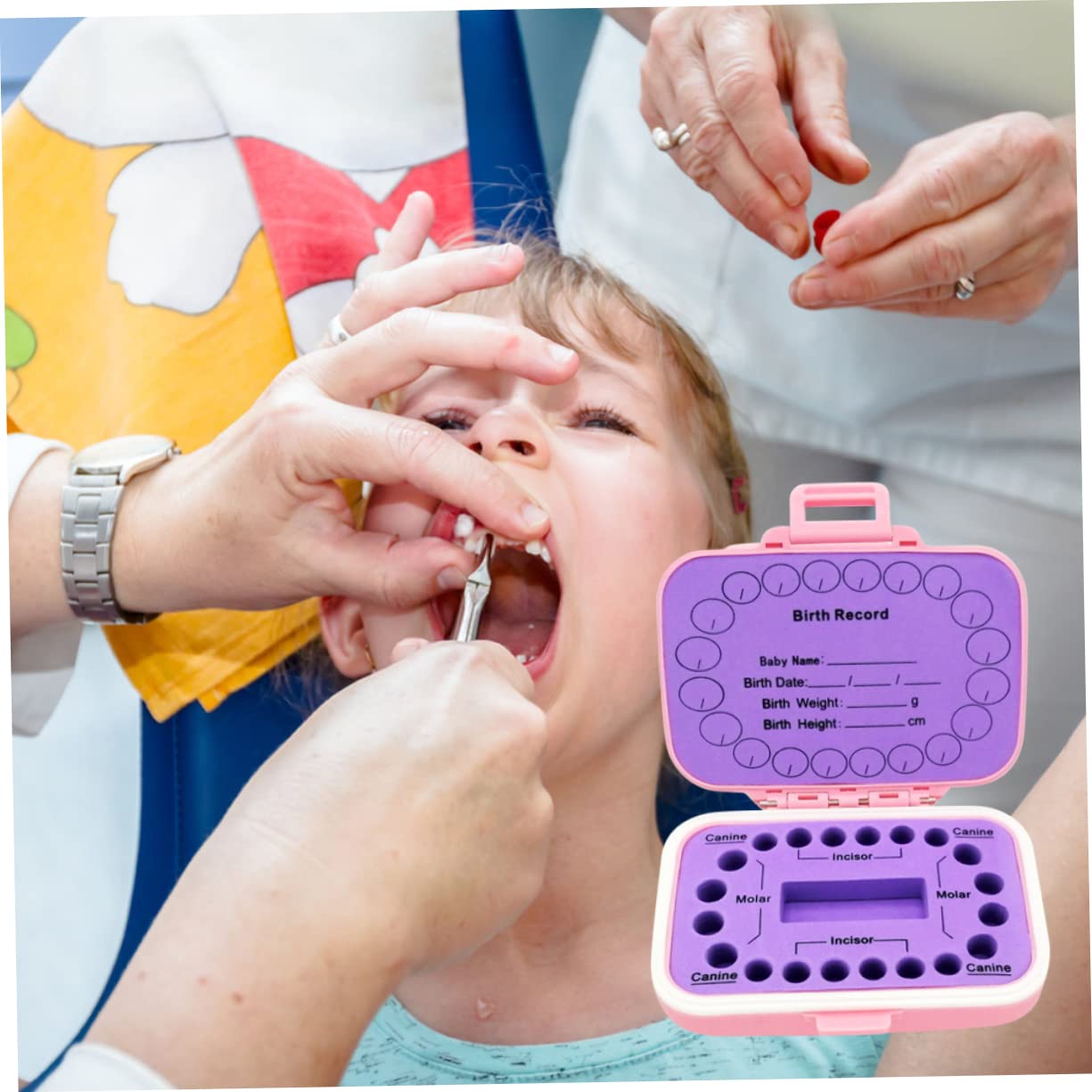 TOYANDONA Caja De 2 Piezas Caja De De Leche Organizador De Almacenamiento De Caja De Memoria Dental Primeros Niño Pequeño Lindo Páginas Bandeja De Almacenamiento