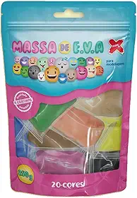 Massa De Eva 20 Cores Total 250g - Pacote Com 20, Make+
