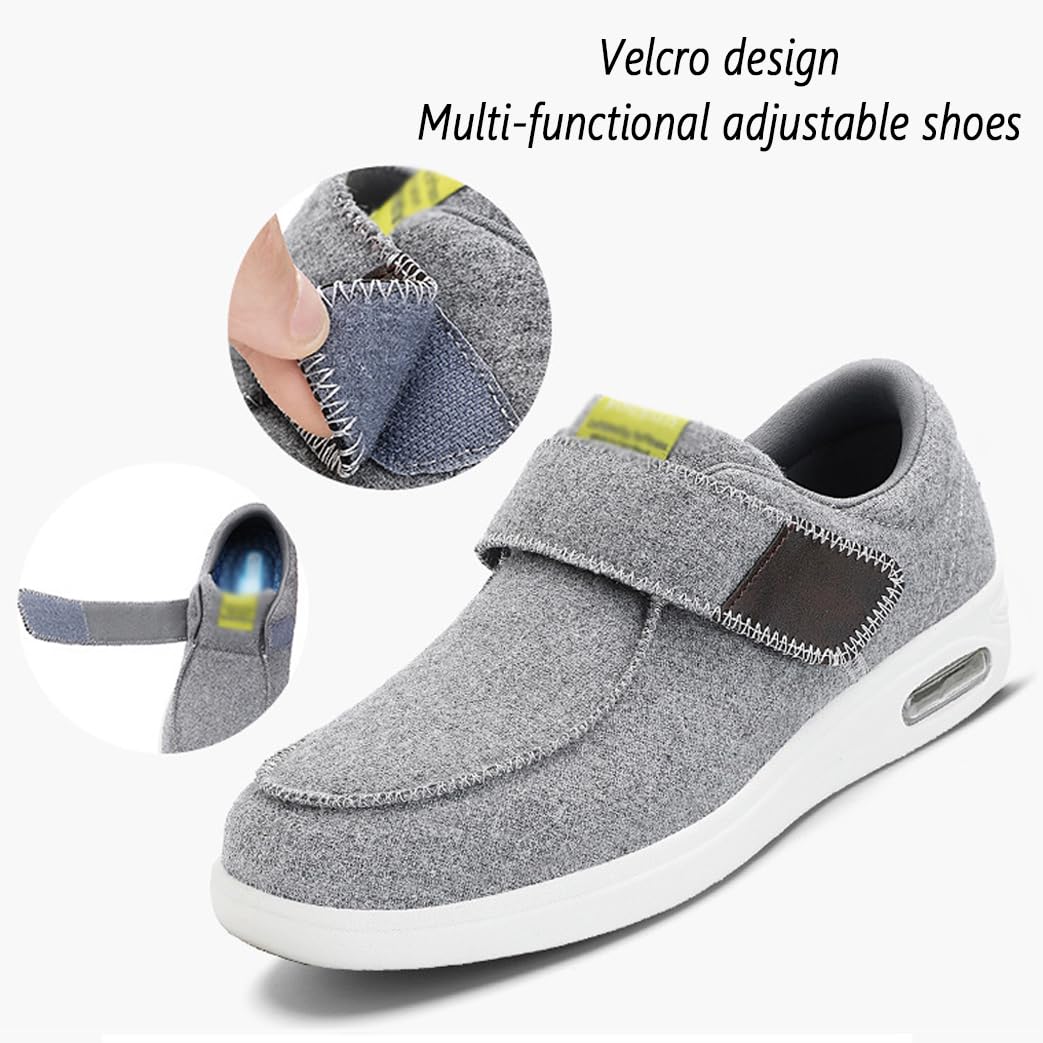 Buty dla cukrzyków, dla mężczyzn i kobiet, szerokie dopasowanie, ortopedyczne buty opatrunkowe, buty na haluksy, regulowane, antypoślizgowe, zdrowotne, dla seniorów, dla opuchniętych stóp
