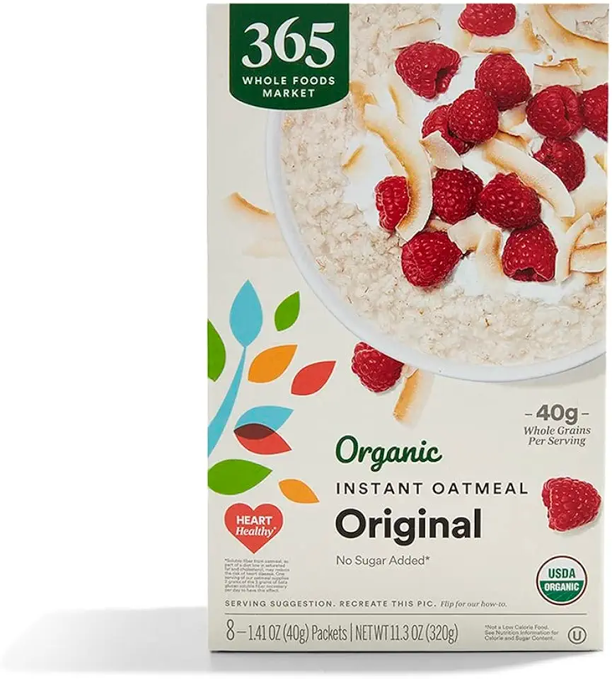 365 by Whole Foods Market, Organic Instant Oatmeal Original 8 Pack, 11.3 Ounce USDA Organic