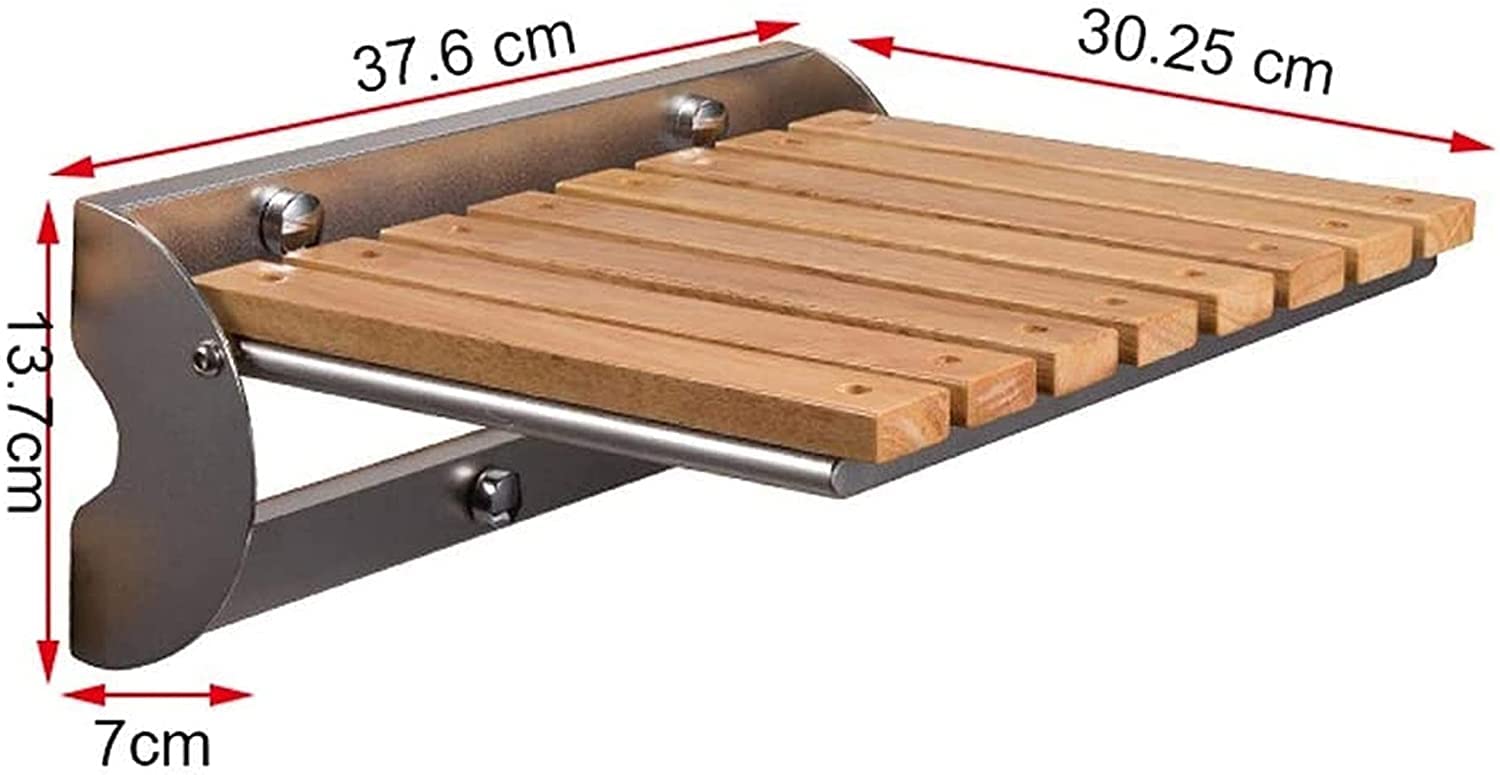 Taburete de Ducha Asiento de Ducha Silla de Ducha Taburete de Ducha Taburete de Ducha de Acero Inoxidable Sillas Plegables de Madera Silla de Ducha de baño (B Small) (BL) (