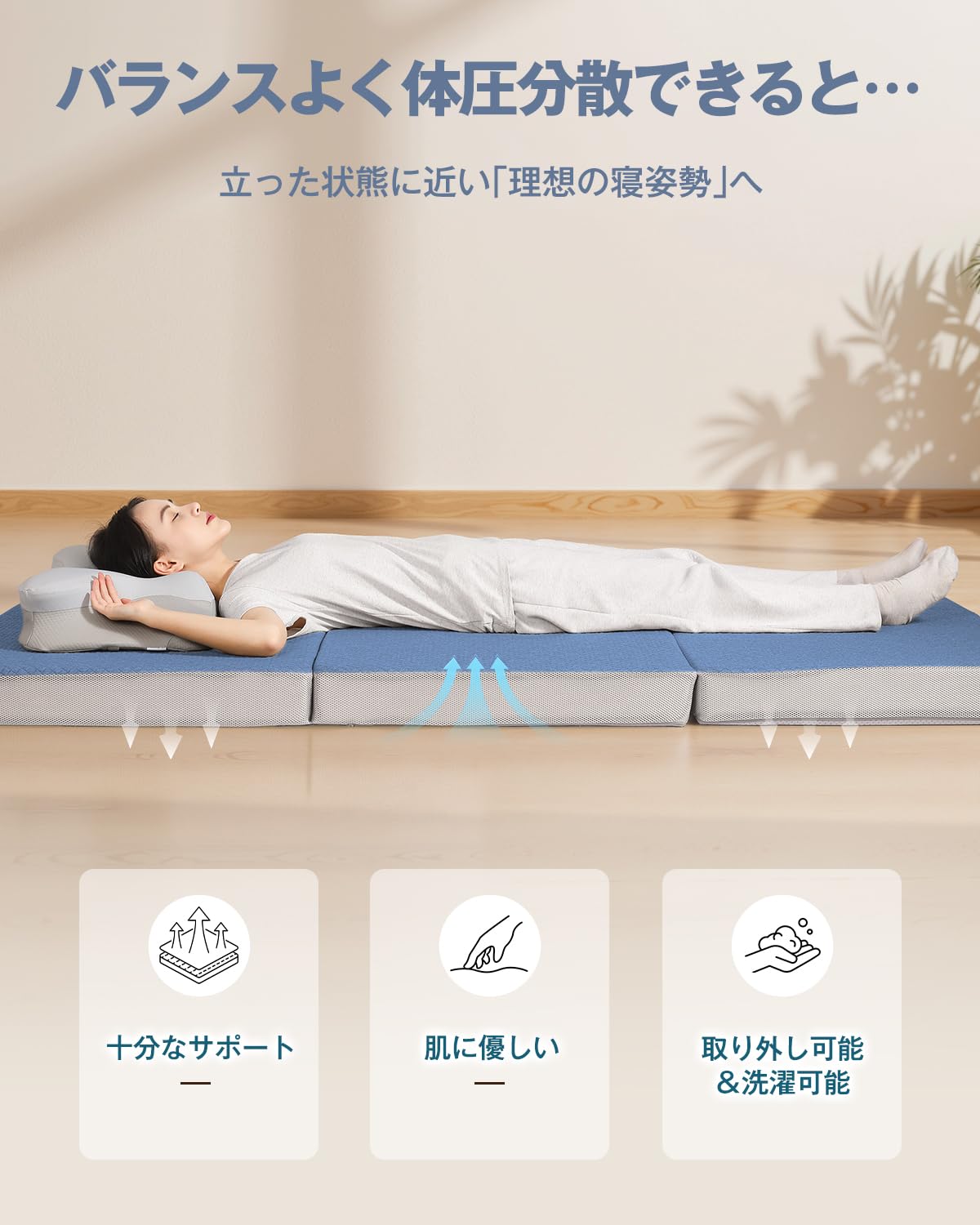 Amazon｜KOJIHOMU 折りたたみマットレス 厚さ10cm【 高反発 硬め190N