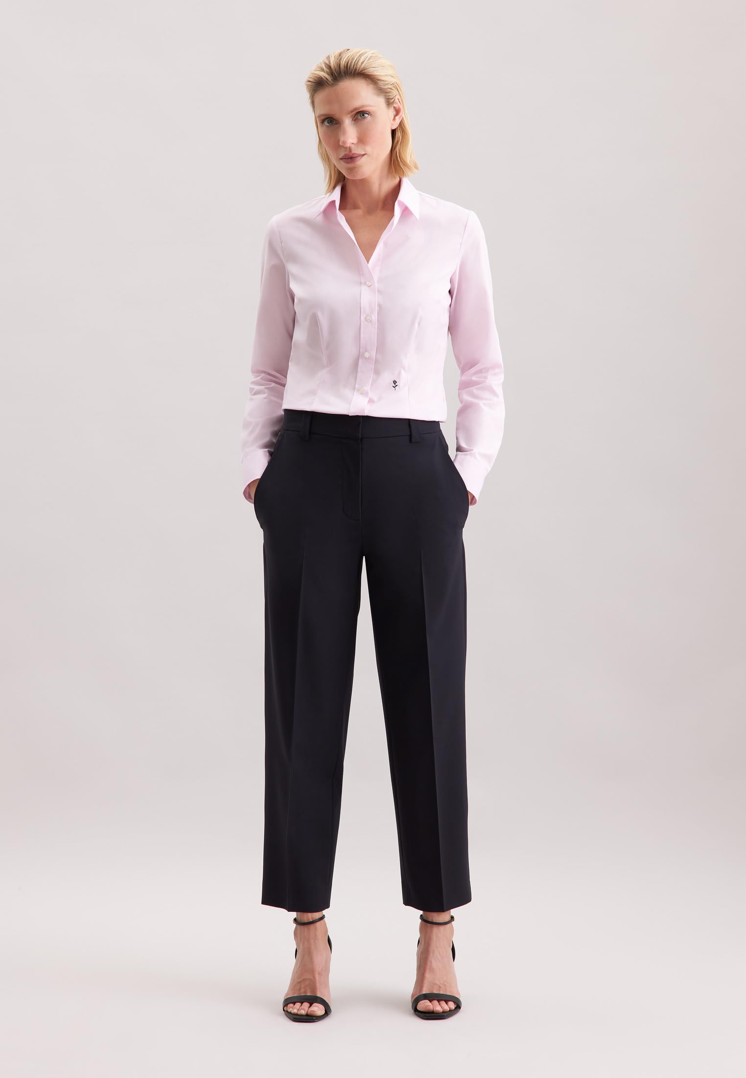 Seidensticker Bluzka damski Hemdbluse Langarm Slim Fit Uni Bügelfrei