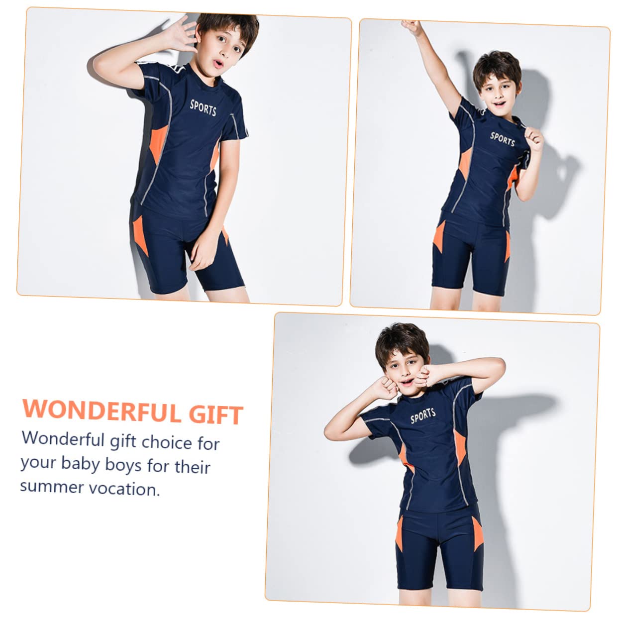 1 Set Costume Da Bagno Ragazzo Beachwear In Nylon