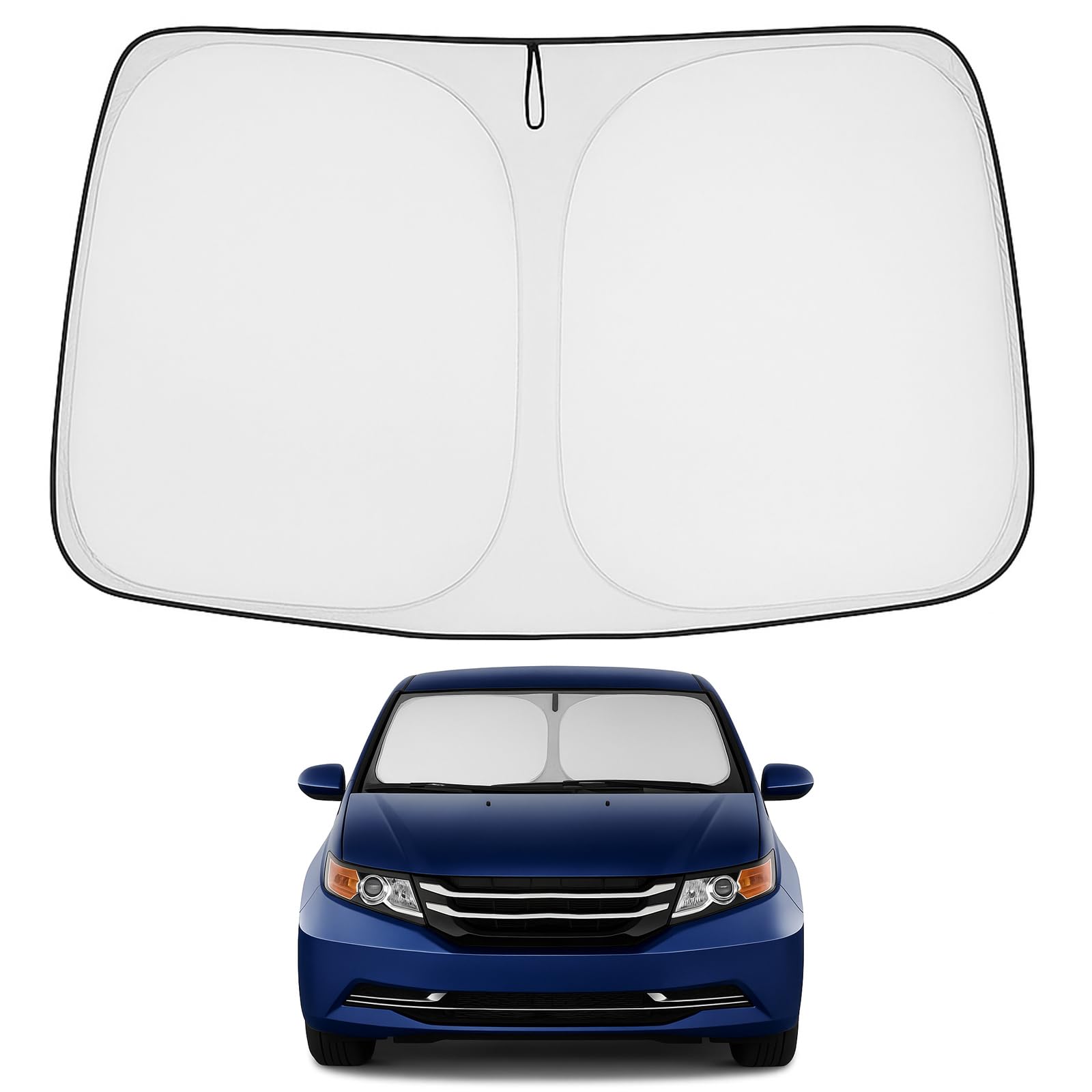 Proadsy 2025 Upgrade Windshield Sun Shade Custom Fit Honda Odyssey 2011-2017 4-Layer Foldable Front Sunshade Protector Sun Visor Blocks UV Rays Keep Car Cooler