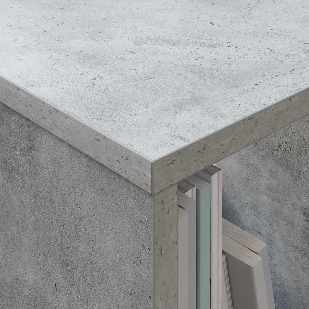 Banc de rangement avec porte-revues en bois gris