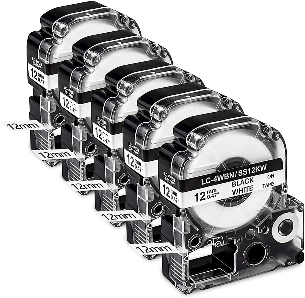 Amazon | YUUテプラ テープ 12mm 白地に黒文字 互換 Amazon | YUUテプラ テープ 12mm 白地に黒文字 互換