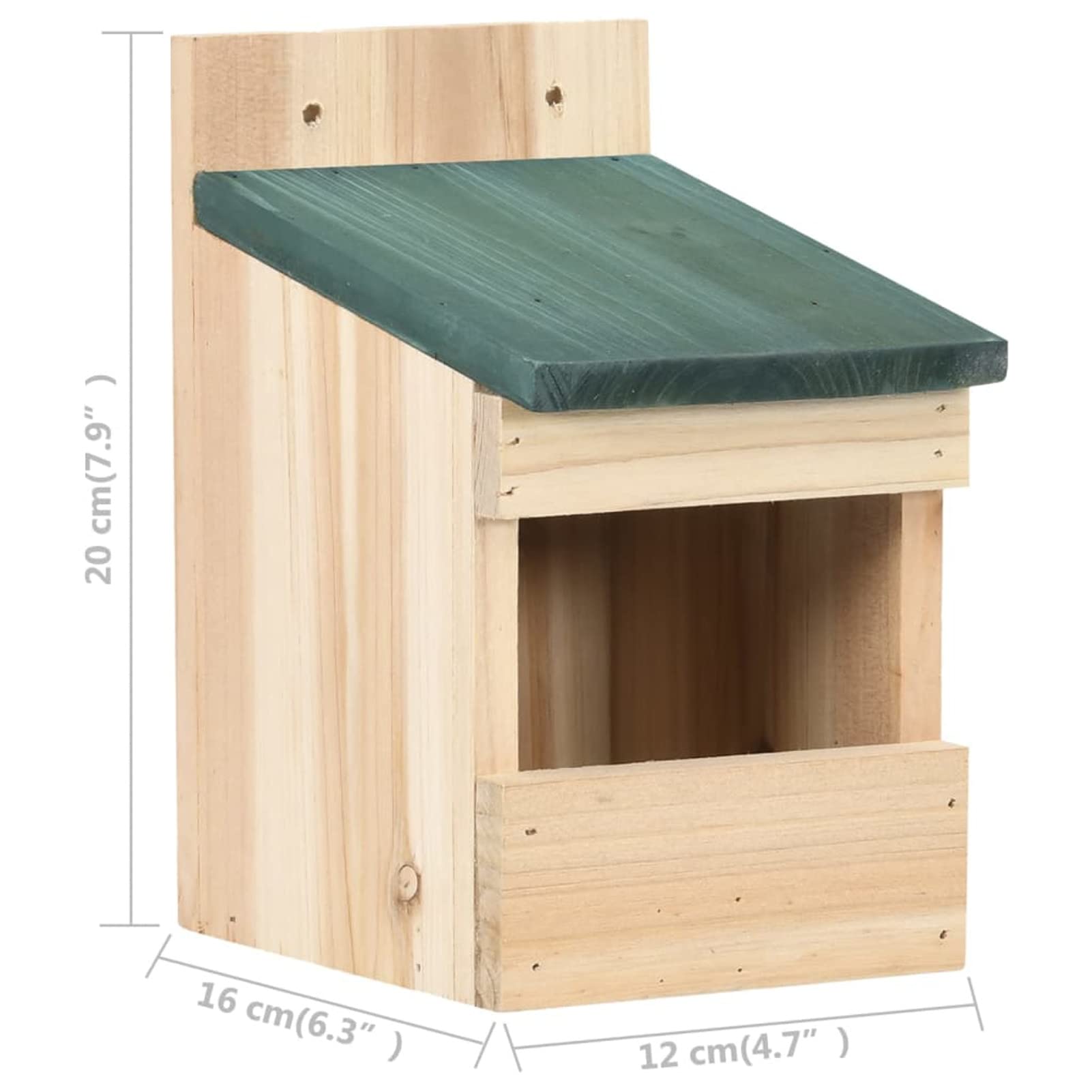 Homgoday Casitas para pájaros 4 unidades 12 x 16 x 20 cm de madera de abeto, muebles de interior/exterior