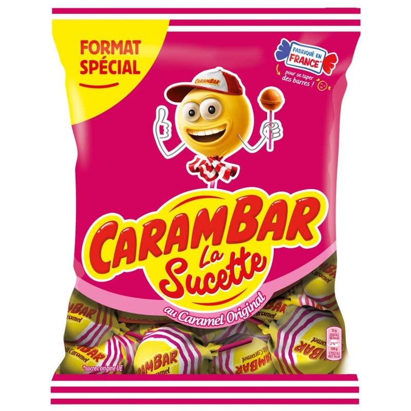 Carambar sucettes caramel bonbon traditionnel lot de 4 sachets 204G