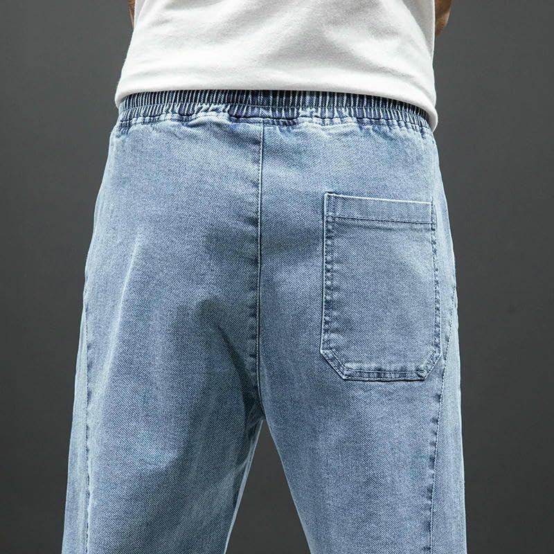 Spring Summer Black Blue Cargo Jeans Men Streetwear Denim Jogger Pants Men Baggy Harem Jean Trousers 7