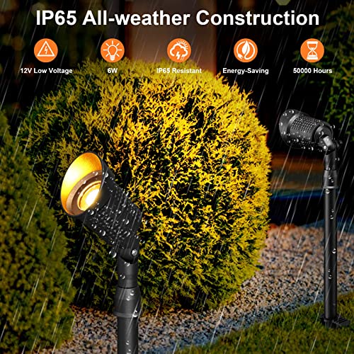 Xmcosy+ Led Low Voltage Landscape Spotlights, 300Lm Outdoor Landscape Lighting With App Control, Adjustable Warm White&Rgb, Works With Alexa, 12V 6W Aluminum Pathway Lights For Garden Yard(2Pack) #TOP3