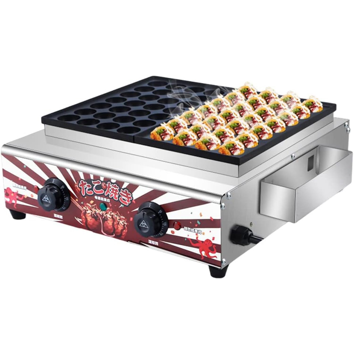 YXZQLOZ 220v Commercial Takoyaki Pan, Electric Takoyaki Grill, 56pcs Octopus Meat Fish Ball Maker, Takoyaki Maker Machine, for Street Food Stalls, Food Trucks