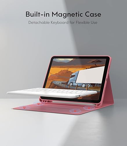 Miniatura 6 de CHESONA Funda Touchpad para iPad de 10 generación con teclado (10.9 pulgadas, 2022), retroiluminación de 7 colores, trackpad multitáctil, funda con