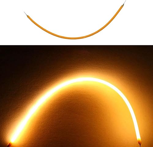 Bombilla Edison cálida de filamento LED, piezas de lámpara de filamento flexible de 5.118 in y 11.811 in, bombilla Edison de 3 V, filamento LED