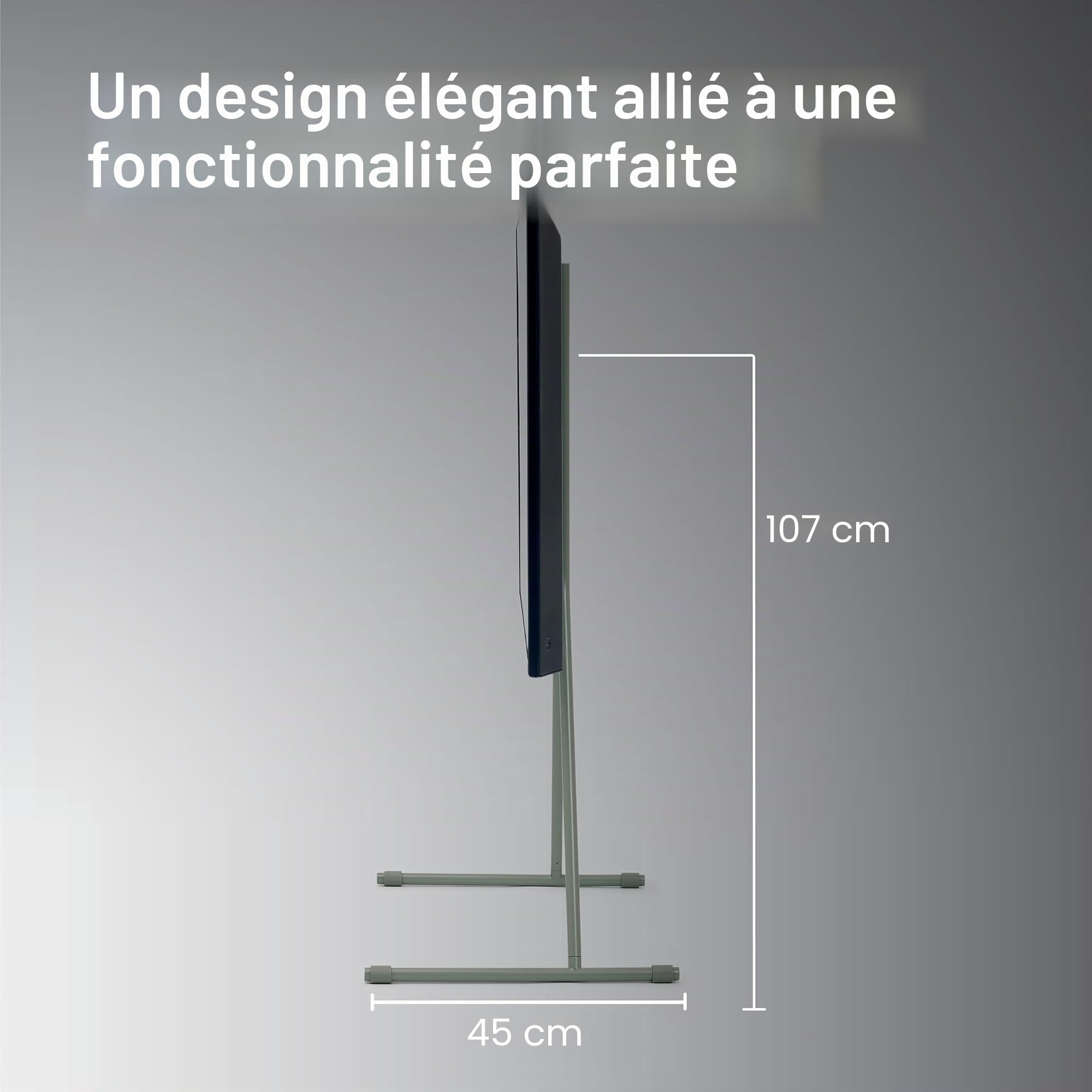 Pedestal Viva Support TV de 40 à 70 pouces | Support TV de qualité supérieure au design moderne | Pieds TV robustes en acier | Pied TV élégant avec pieds inclinés et pieds arrondis (vert)