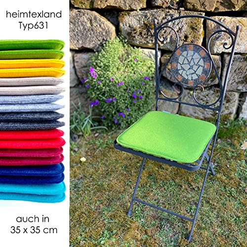 heimtexland ® 2er Pack Sitzkissen Filz Stuhlkissen Bodenkissen Polster Stuhlauflage Indoor Outdoor Kissen rund Typ631 Filzkissen anthrazit meliert 35x35 cm 2 Stück