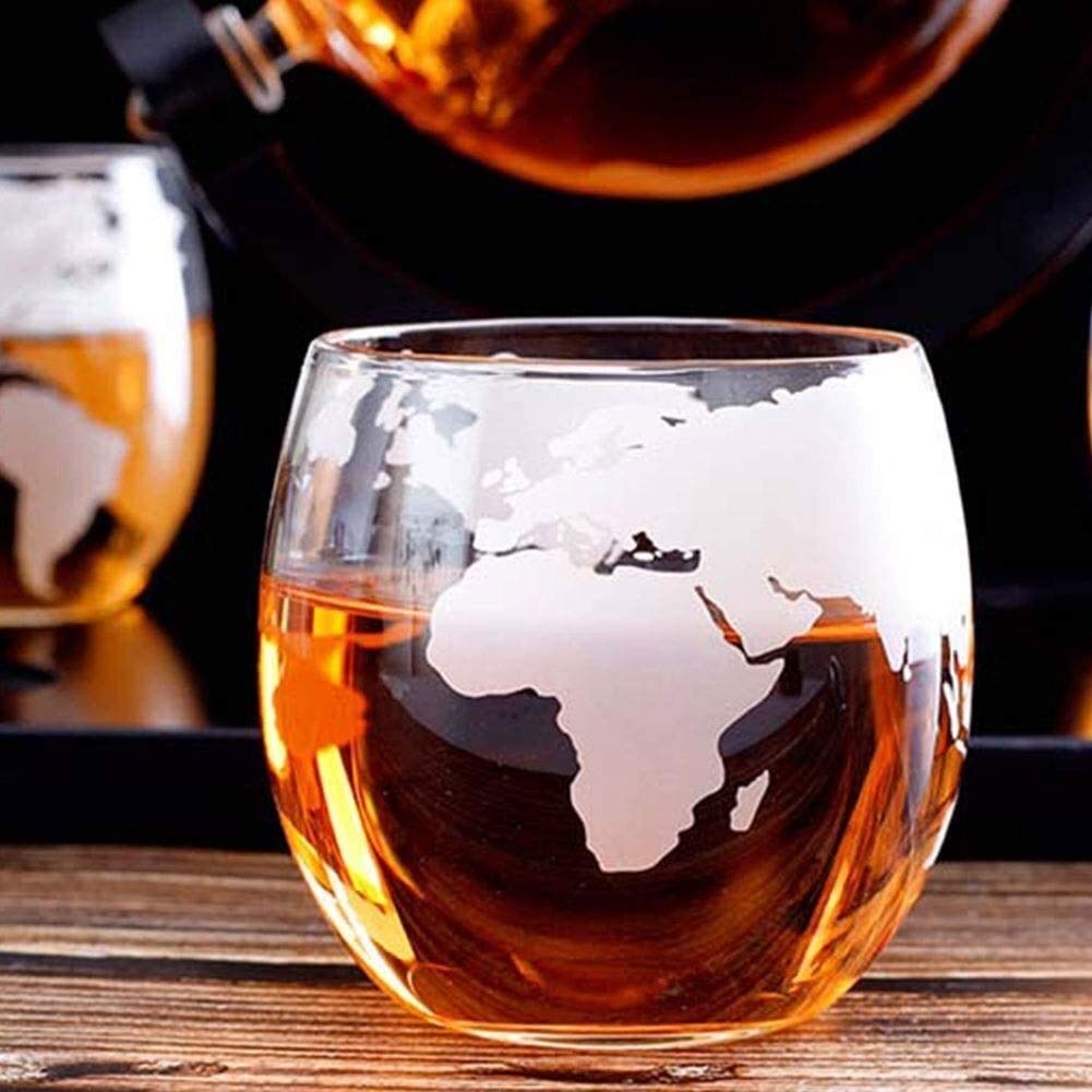 Zestaw karafek do whisky, prezenty dla mężczyzn, szklana karafka do whisky, 1000 ml, karafka do whisky, zestaw z 4 szklankami do whisky, w zestawie z drewnianą tacą, lejek do nalewania ze stali nierdzewnej i kamieniem do whisky