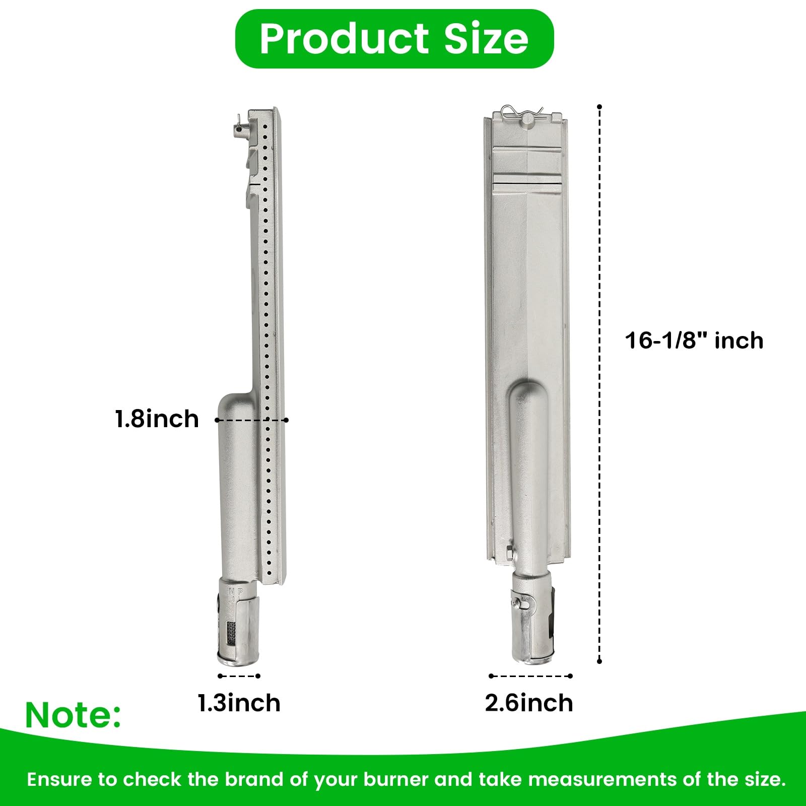 J&HYBBQ Quemador de acero inoxidable 16516, 16-0.12 pulgadas