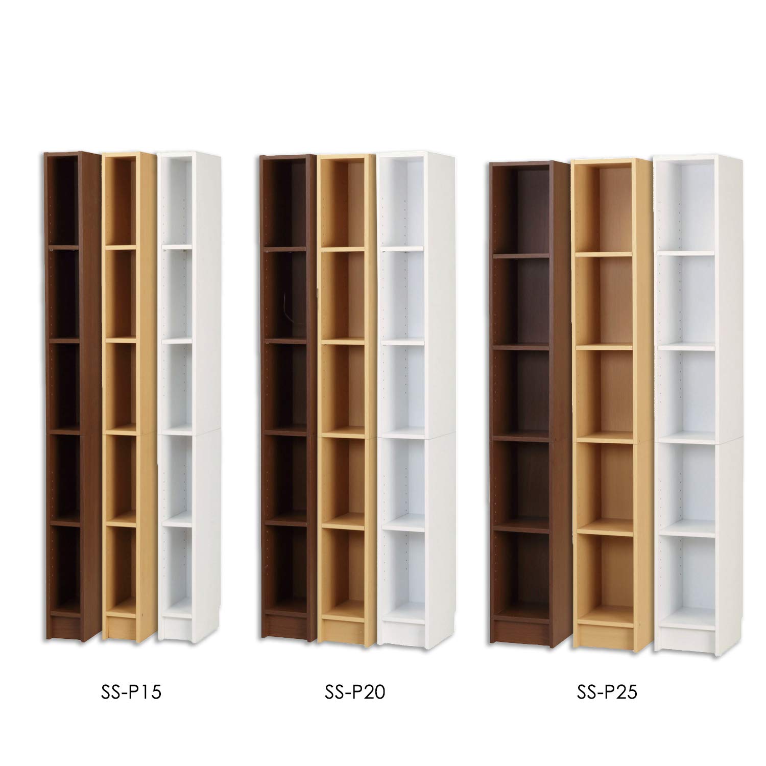 Amazon｜弘益 ラック ブラウン 約20×29.5×180cm マルチ収納 A4 隙間