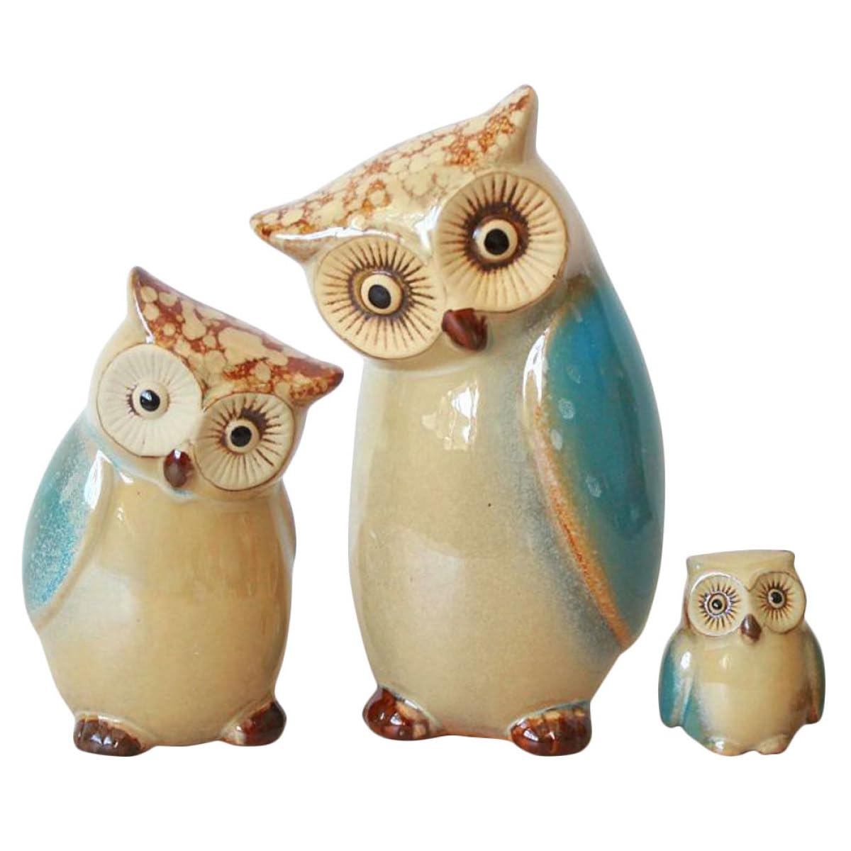 Figurines de hiboux créations en céramique pour réchauffer l'ambiance du salon