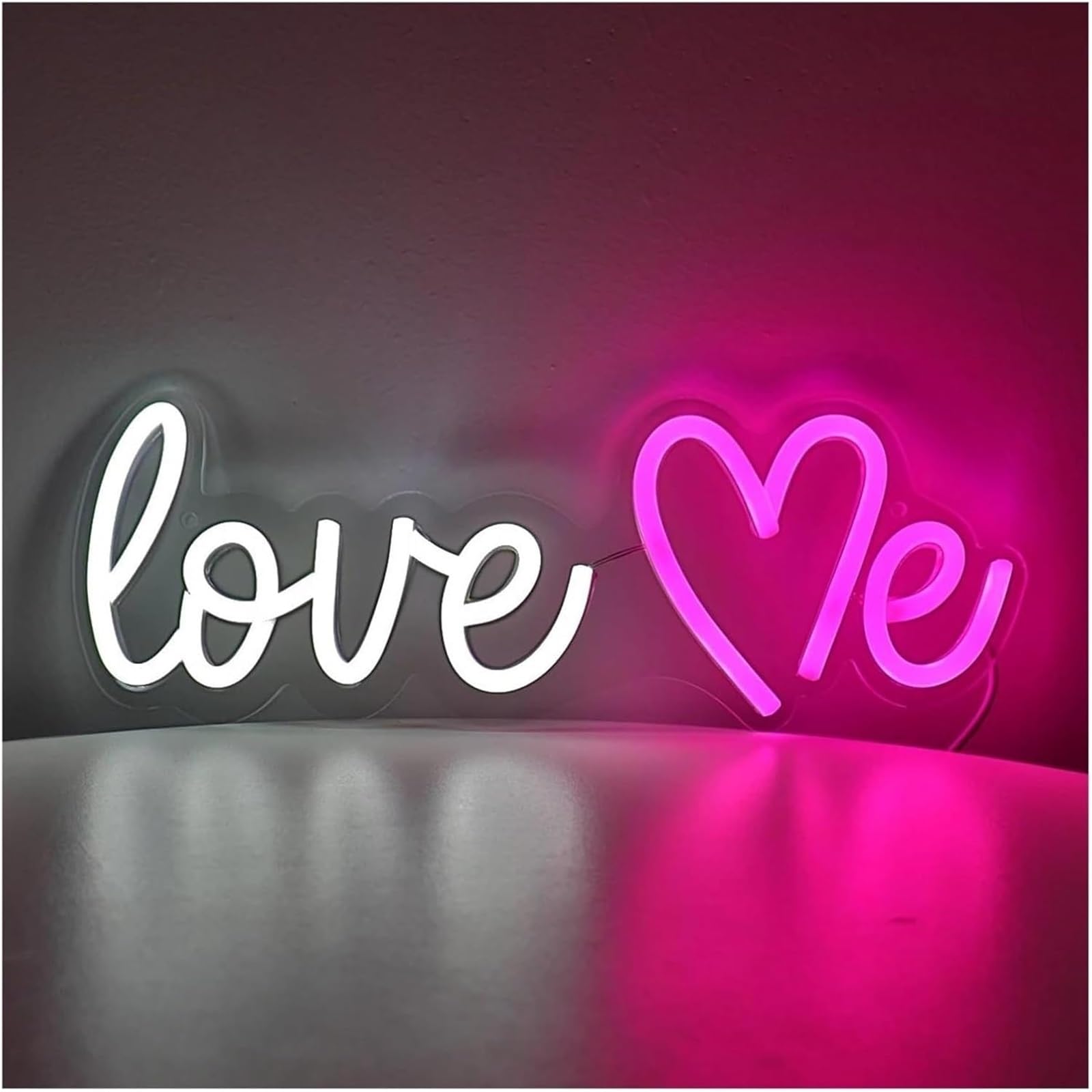 letrero de luz de neón Para lámpara de neón Love Me para letrero para luces regulables con alimentación 11,7 cm × 32