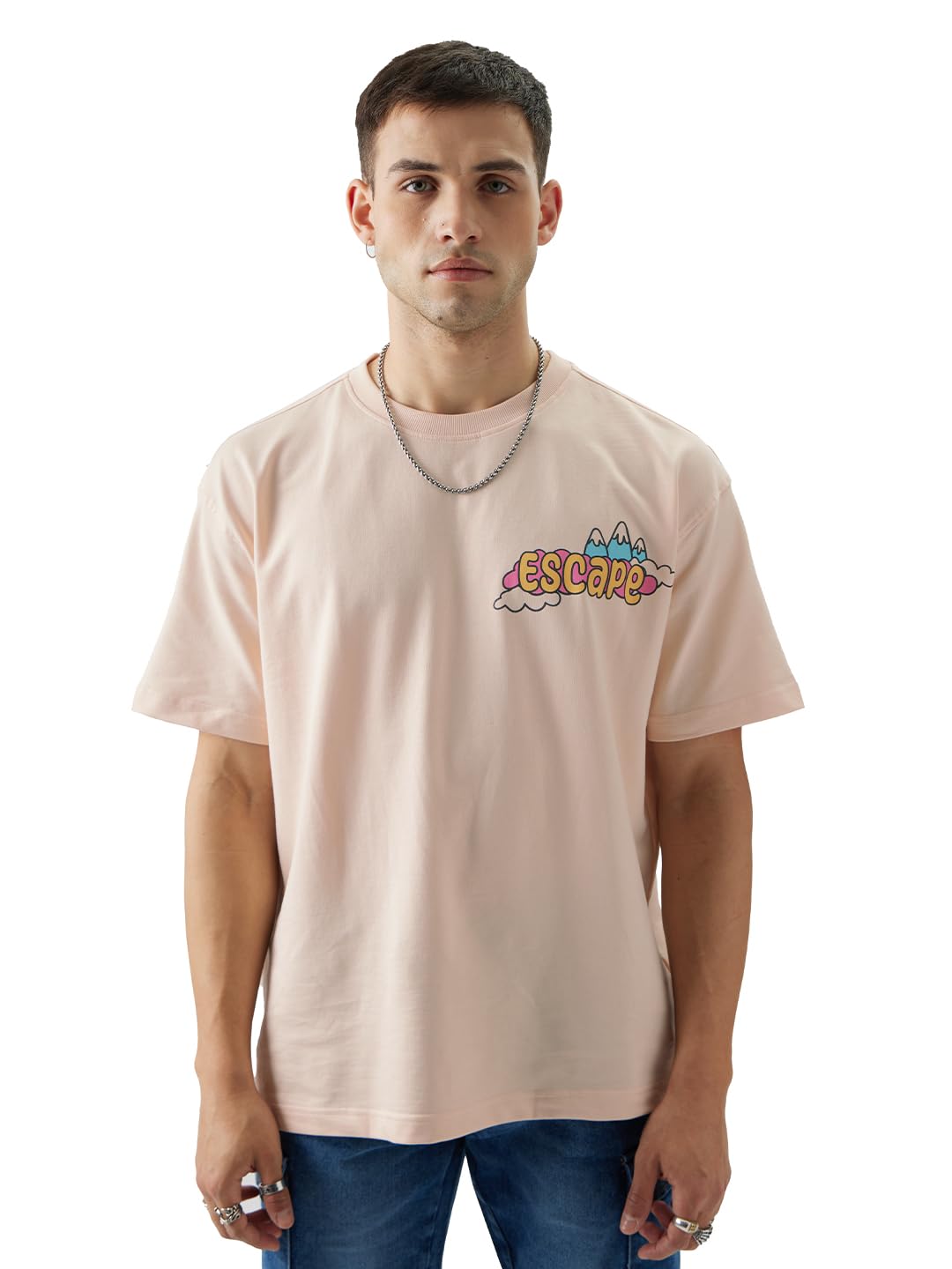 The Souled StoreThe Wizard of Oz: The Escape Mens Oversized fit Half Sleeve Graphic Printed Cotton White Color T-Shirts