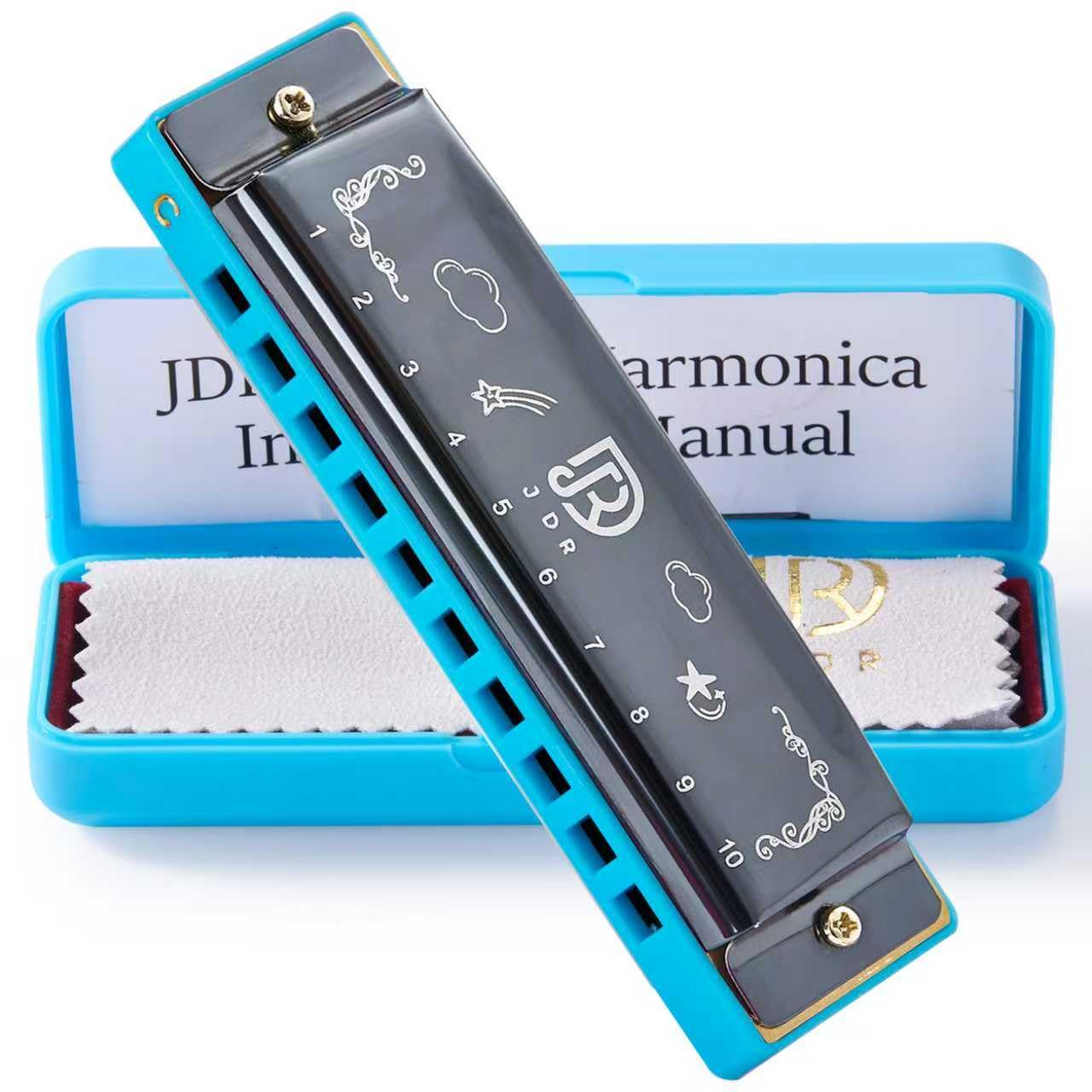 Harmonica C, 10-Hole Diatonic Blues Harp, for Beginners Teenagers