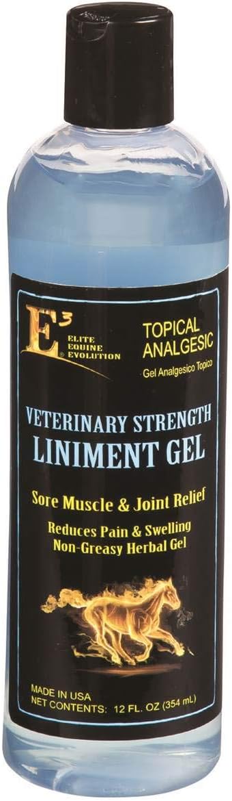 E3 12 Oz - Veterinary Strength Liniment Gel - Sore Muscle and Joint Relief