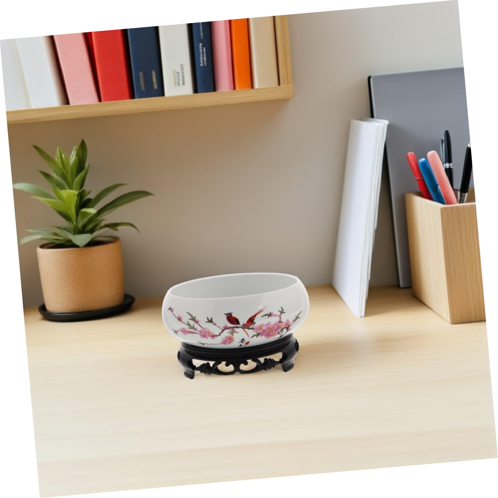 Ceramiczna Rośliny Hydroponiczne z Plastikową Podstawą Donica Wodne bez Otworów Niebiesko Biała Porcelana Duży Pojemnik Bonsai Do Dekoracji Wnętrz i Ogrodu