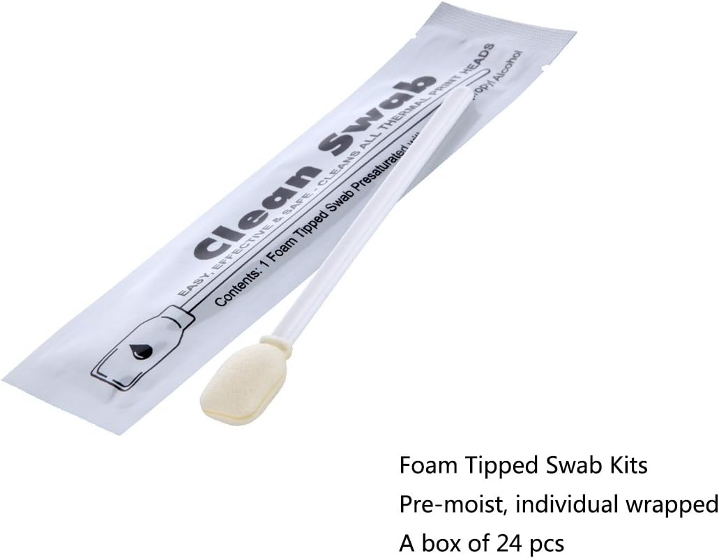 Print Head Cleaning Foam Tips, Pre-Moist, Pack of 24