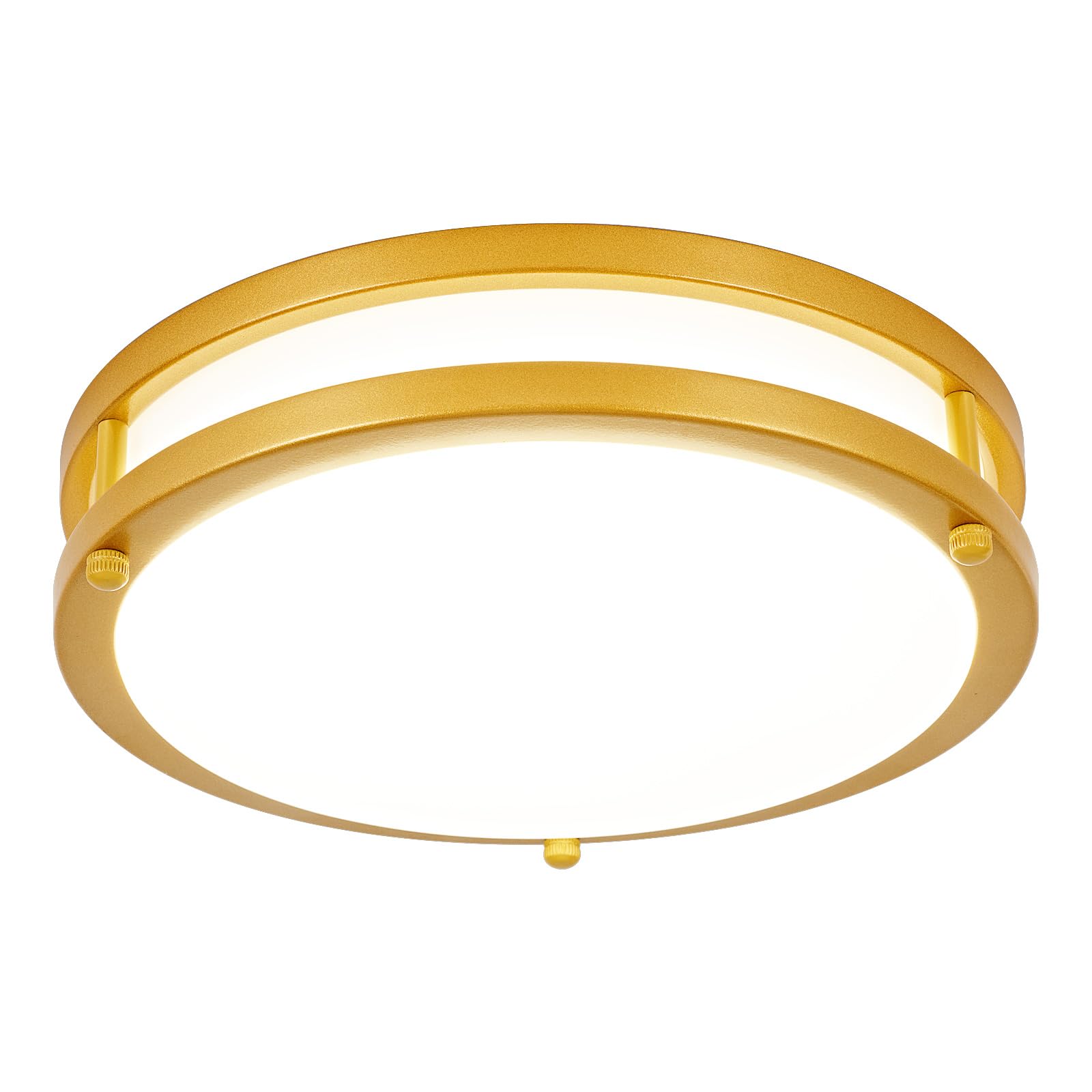 DLLT Flush Mount LED Ceiling Light: 10 Inch 5CCT (3000K-6000K) & Dimmable Ceiling Light Fixtures for Bedroom Hallway - 18W Modern Gold 1600LM Super Bright Kitchen Lighting Fixtures Ceiling