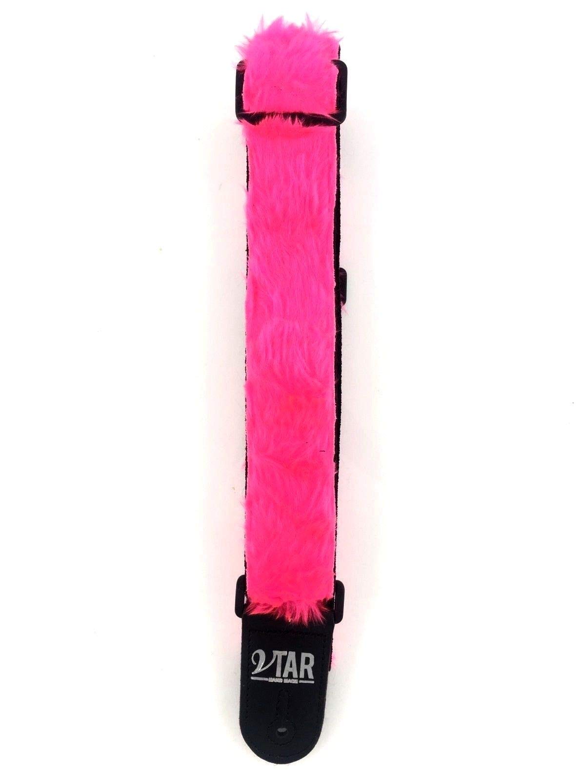 Vtar Vegan Guitar Strap, Electric Acoustic Bass & 6 Free Pics (Pink Faux Fur)-image-36