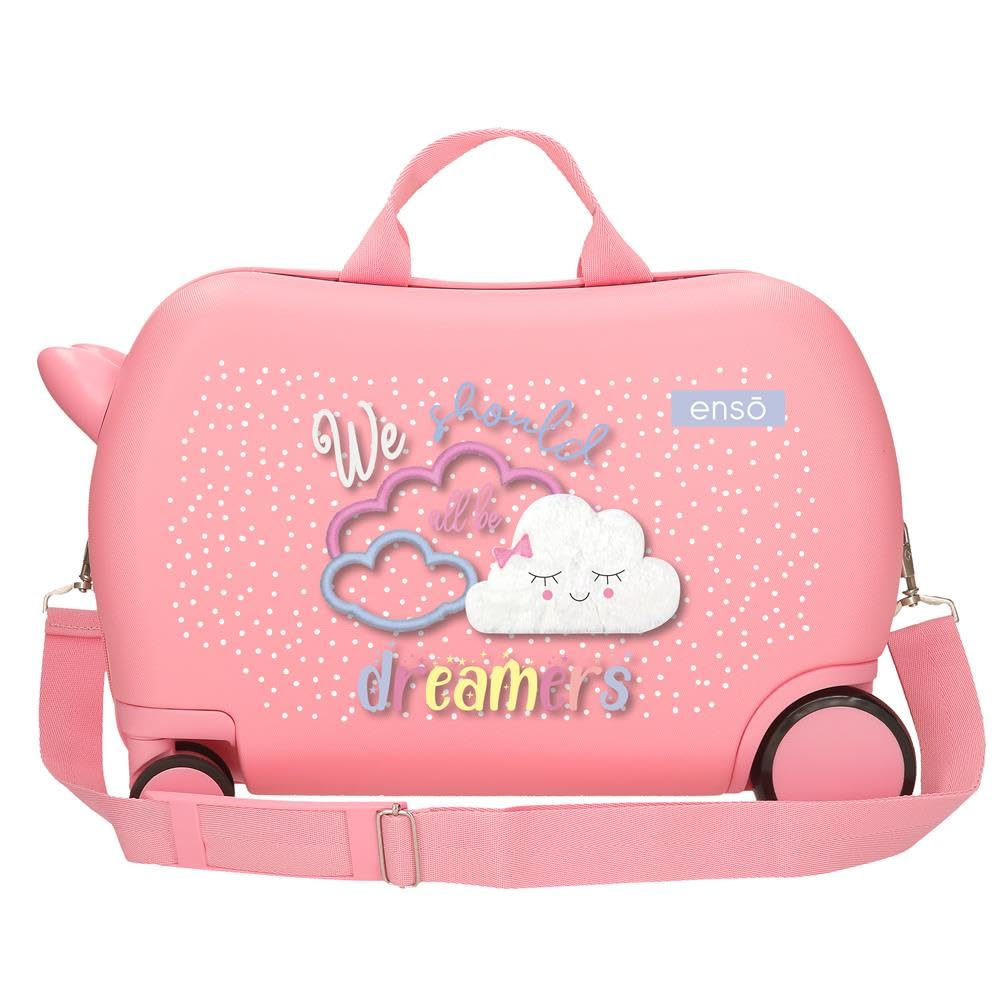 Valigia per bambini Enso Dreamer, in ABS, doppie ruote girevoli multidirezionali, chiusura a combinazione laterale per viaggiare in sicurezza, molteplici modalità di utilizzo