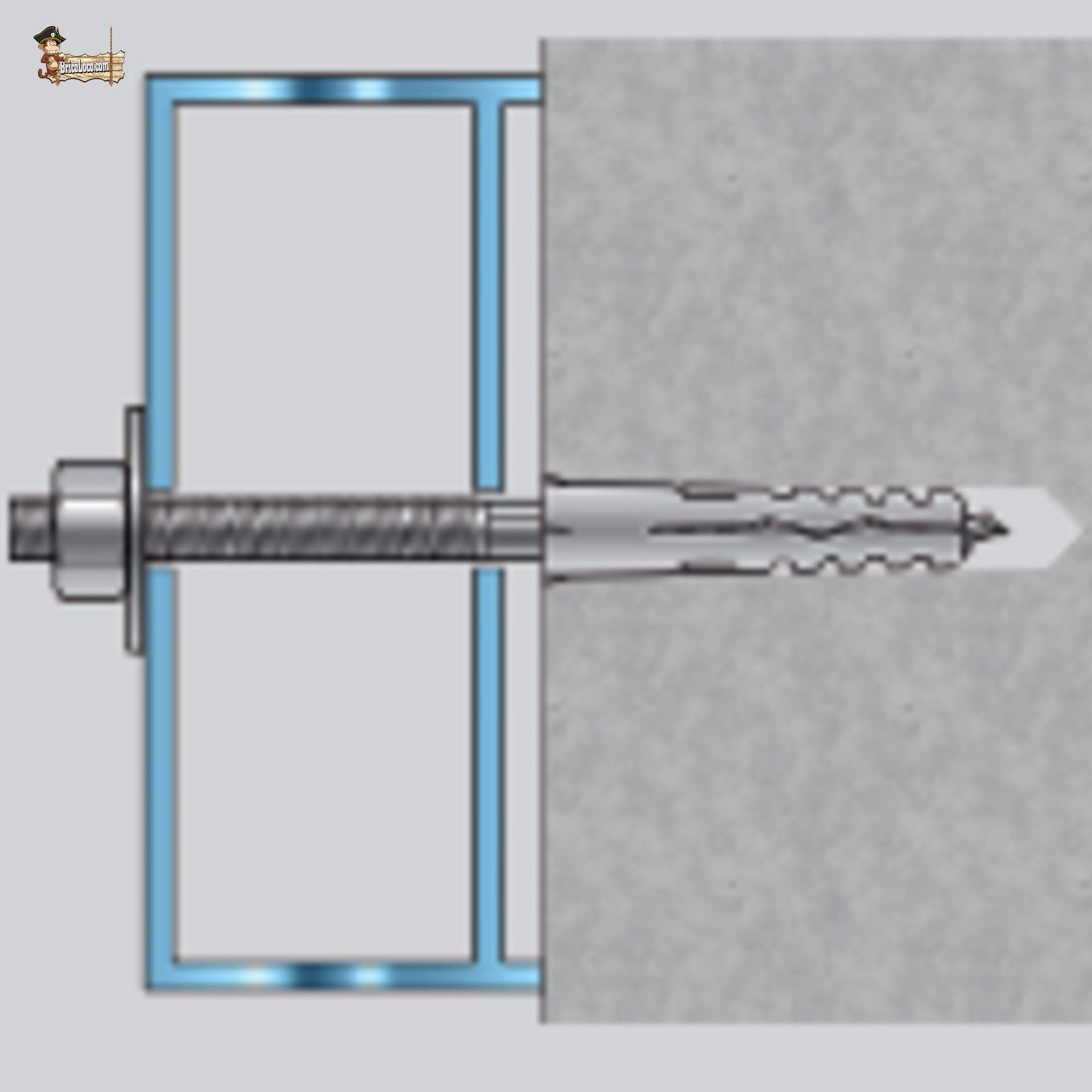 BricoLoco Espárrago tornillo tirafondo cincado doble rosca con sección central hexagonal. Huella Torx. Unión madera o taco con rosca métrica. (10x160, 100)