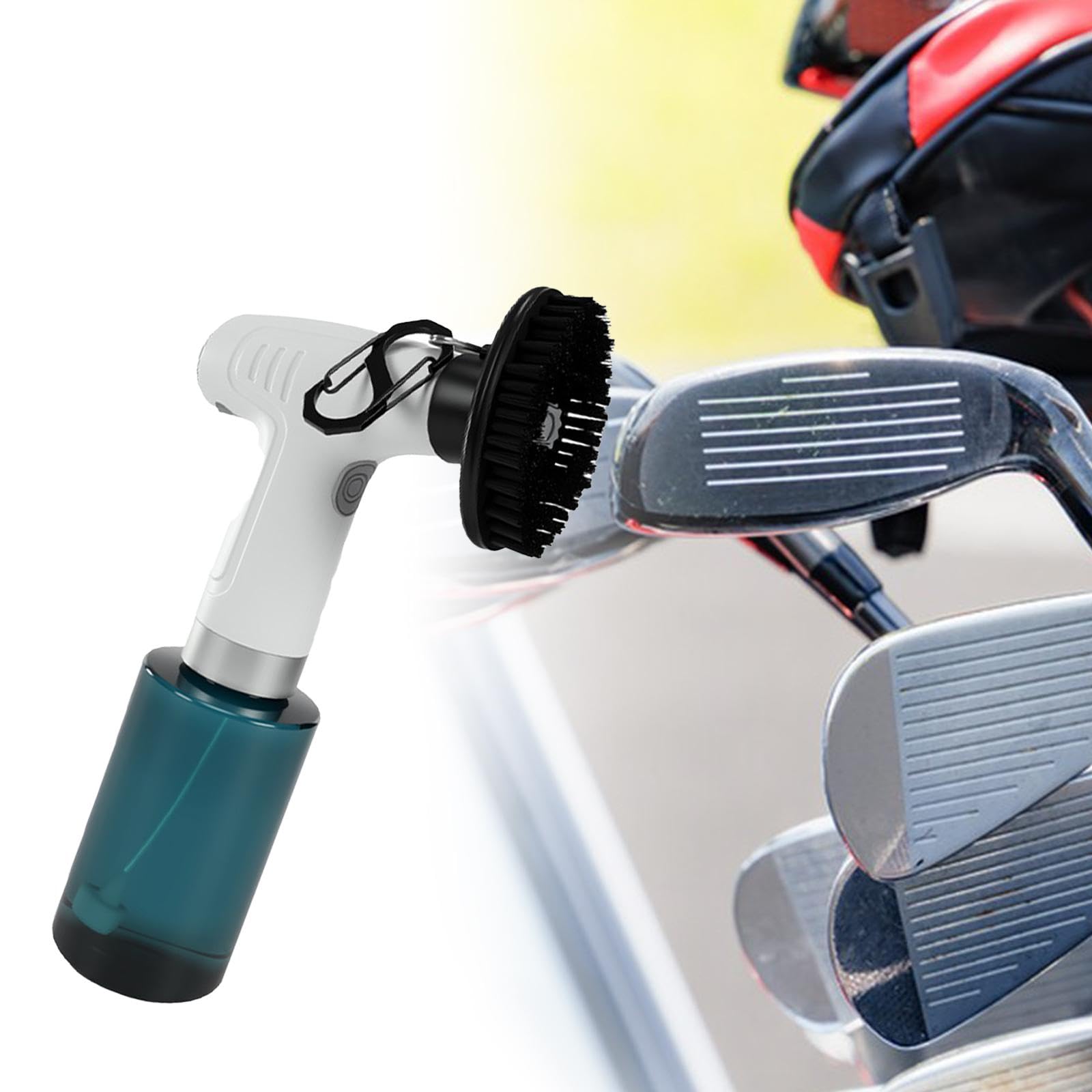 Spazzola per la Pulizia delle Mazze da Golf, Accessori da Golf Ricaricabile, Facile da Pulire, a Prova di perdite con Gancio, Comoda, Leggera, Regalo