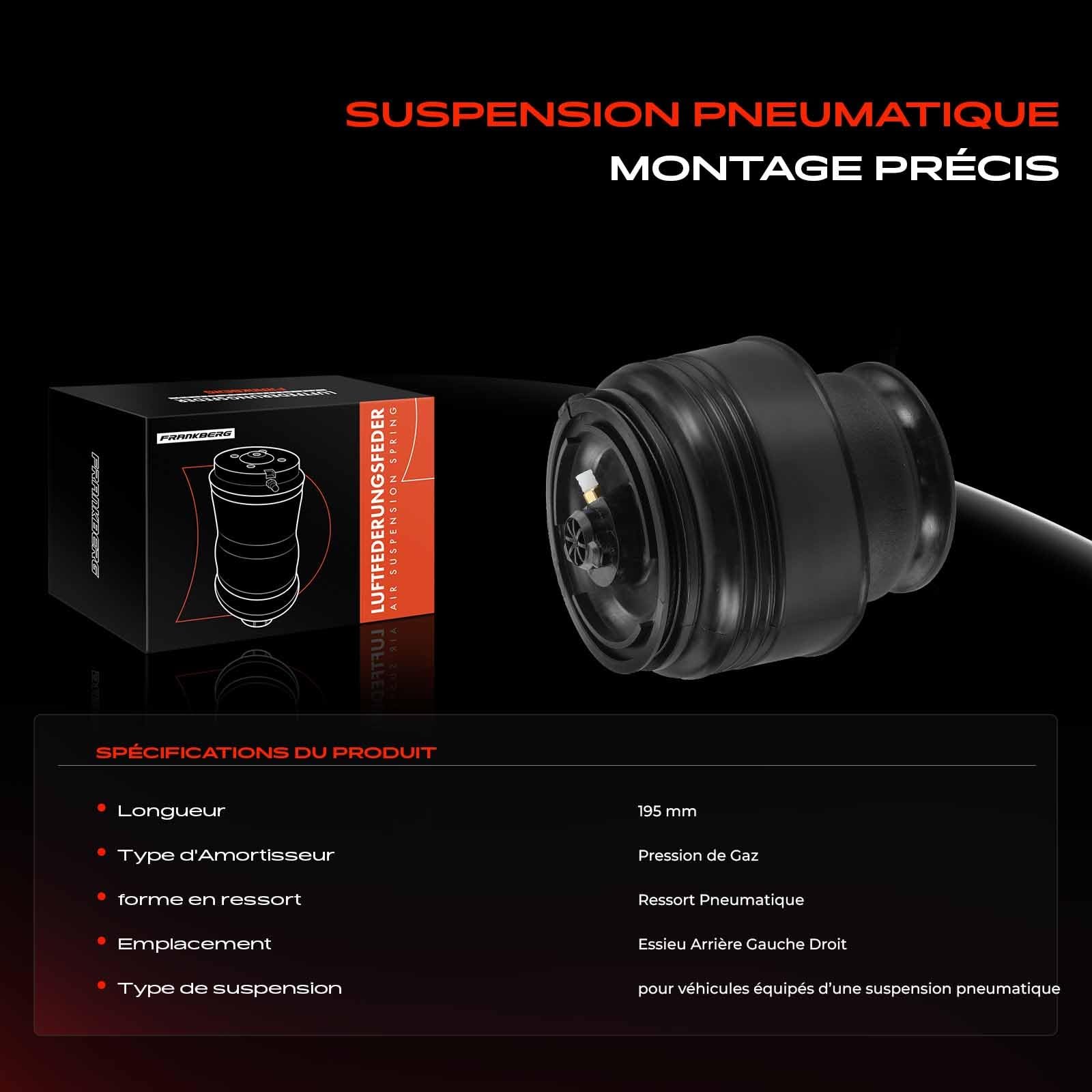 Frankberg Ressort pneumatique Arrière Gauche Ou Droite Compatible avec X5 F15 F85 X5 E70 X6 E71 E72 Remplacer# 37126795013
