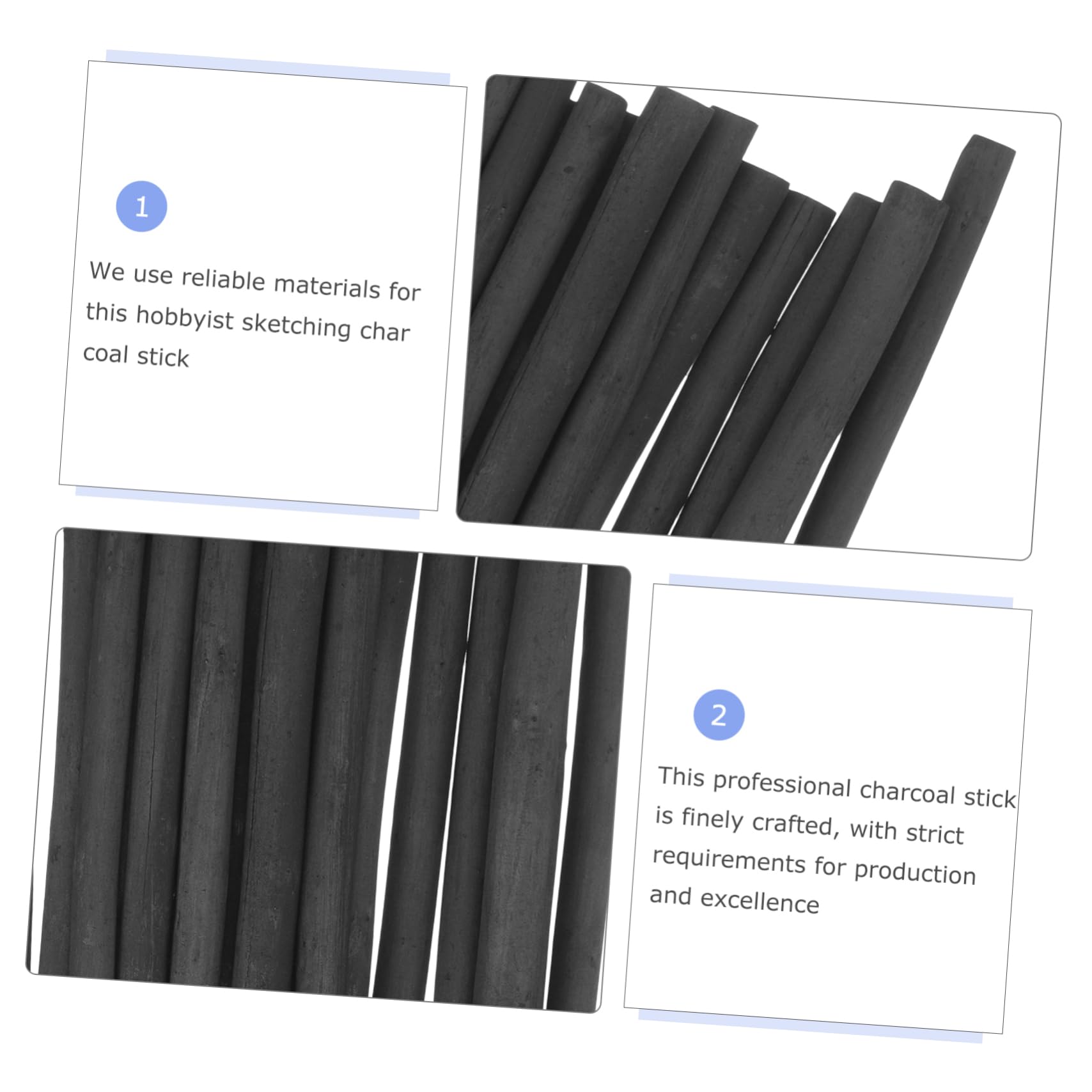CIMAXIC 20pcs Willow Charcoal Sticks Compressed Drawing Pencils for Artists Sketching Sticks for Teens Adults Smooth Surface