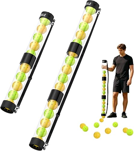 Pickleball Ball Retriever - Tubo de recogida de 17 bolas de pickleball con correa para el hombro, rápido y portátil para pickleball tubo de recogida