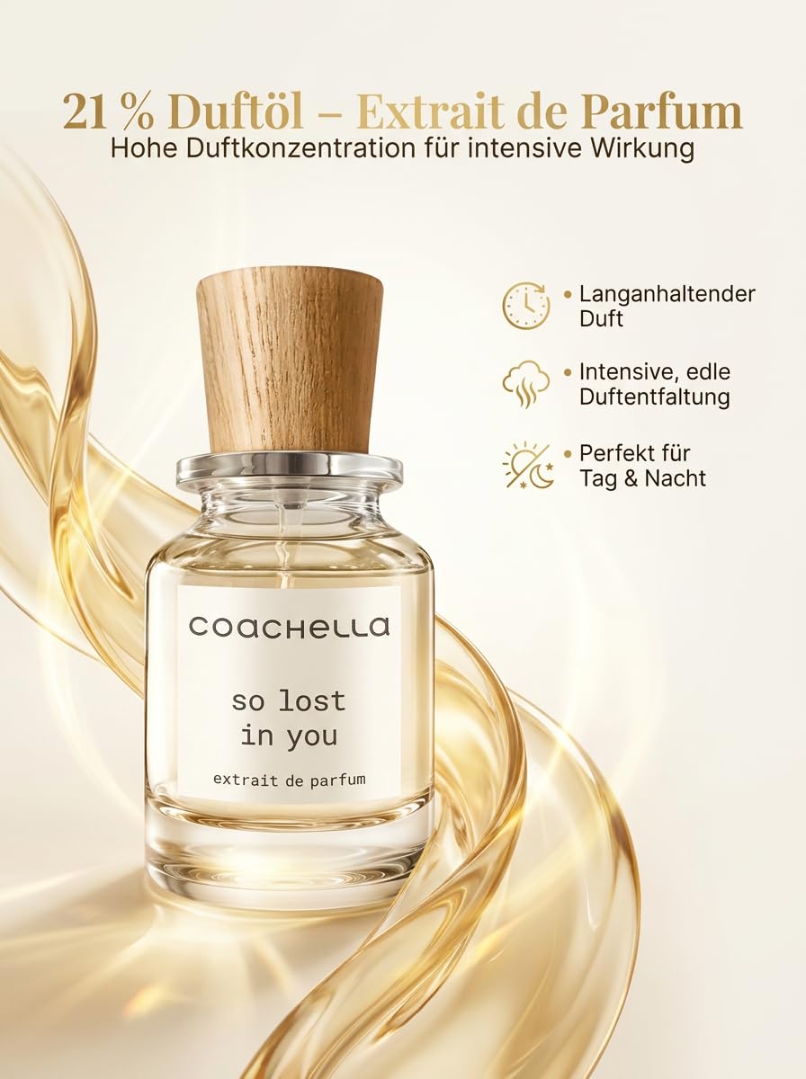 Coachella So Lost in You - Extrait de Parfum 50 ml | Unisex | 21 % Duftöl | Made in France | Floral, Fruchtig & Holzig | Langanhaltend