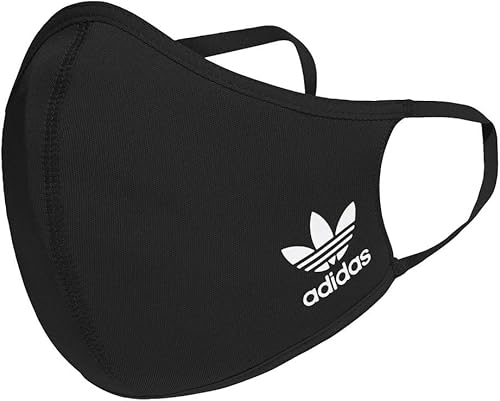 adidas Originals - Juego de 3 fundas para la cara, color negro, blanco, talla XS/S