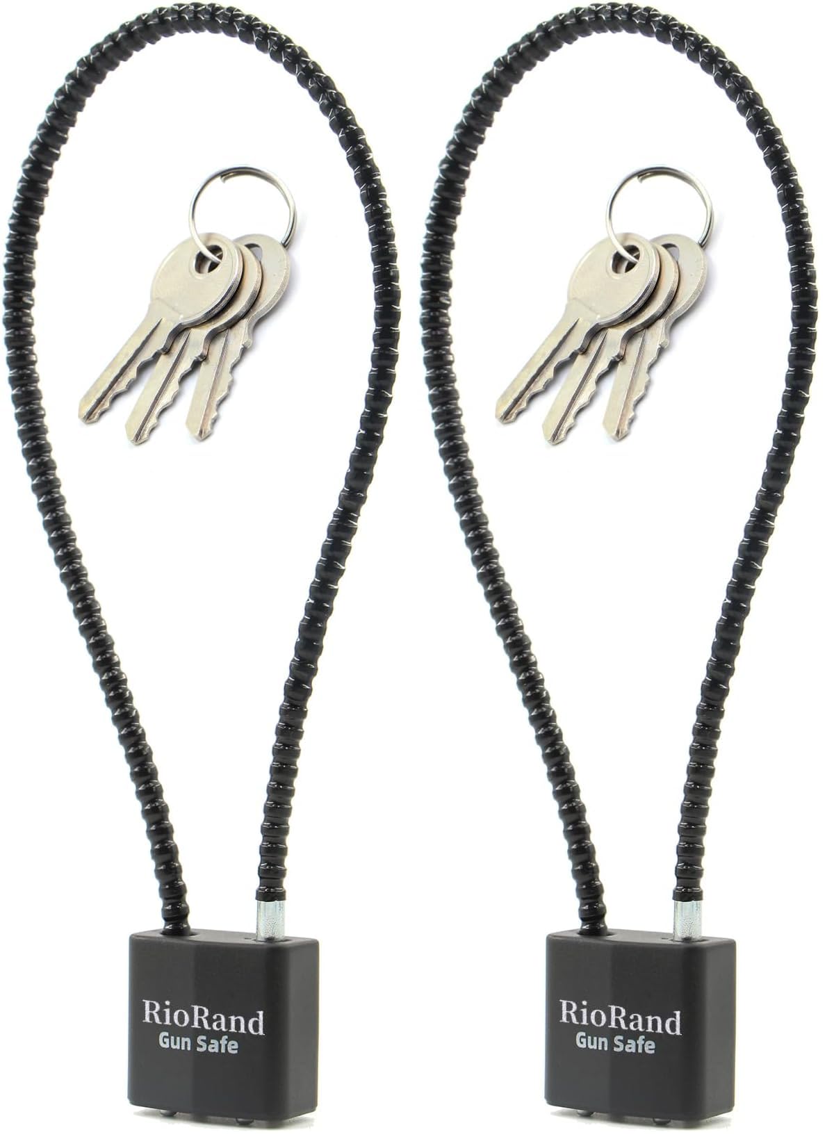 RioRand Keyed Alike Cable Gun Lock 8.5" &amp; 15", Safety Lock Compatible with Pistols, Rifles &amp; Shotguns for Home &amp; Firearm Storage