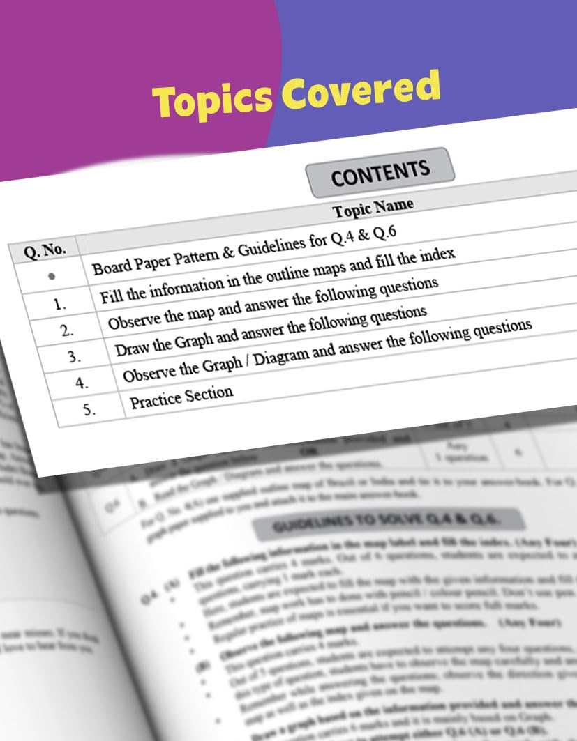 Std 10 Geography Maps & Graph Practice Book | SCERT Approved Book of Maharashtra Board | Extensive Coverage of SSC Geography Map & Graph Based Questions | Std 10th Board Paper Pattern (EM) 1