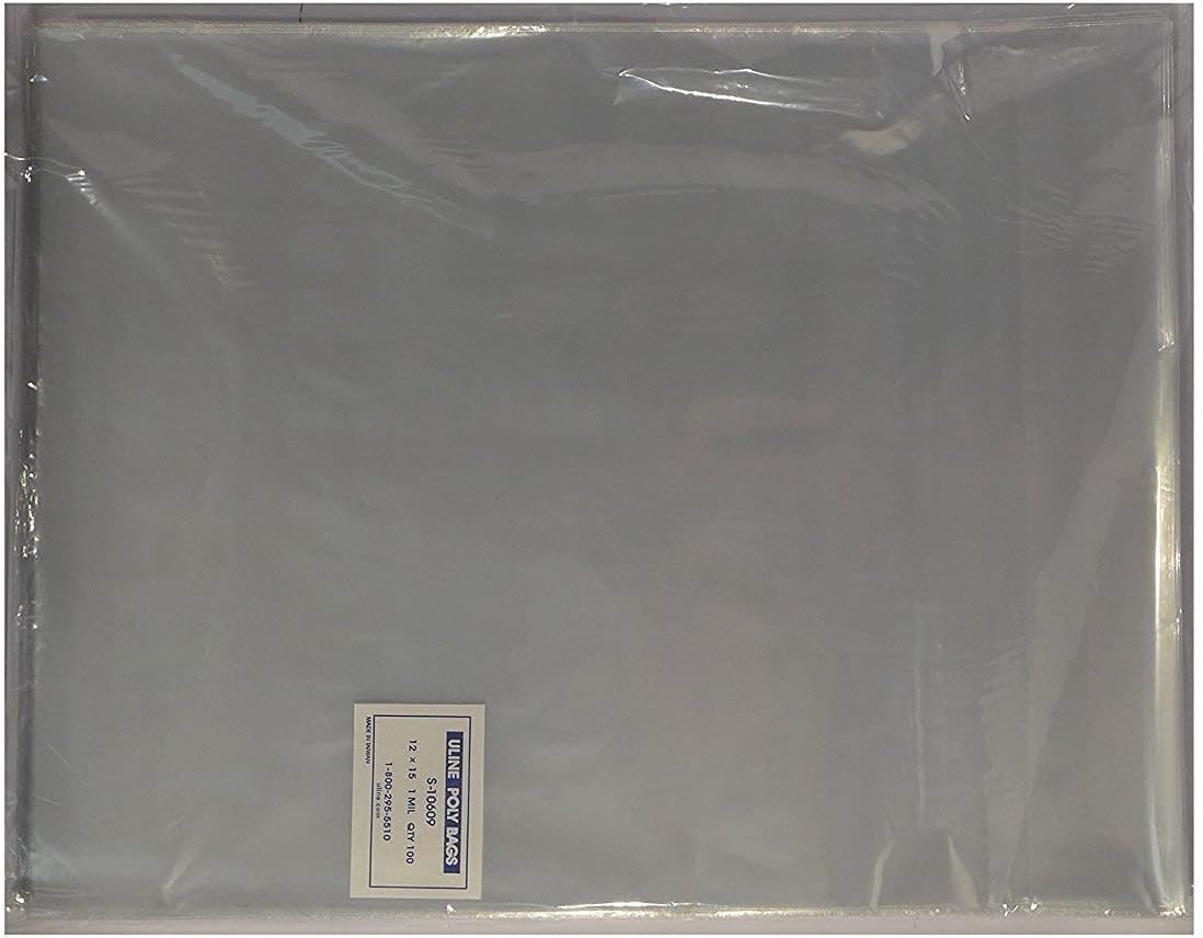 100-12 x 15" Poly Clear Plastic T-Shirt/Apparel Bags 1 Mil 2" Back Flap Lock (5 Pack) 100-12 x 15" Poly Clear Plastic T-Shirt/Apparel Bags 1 Mil 2" Back Flap Lock (5 Pack)